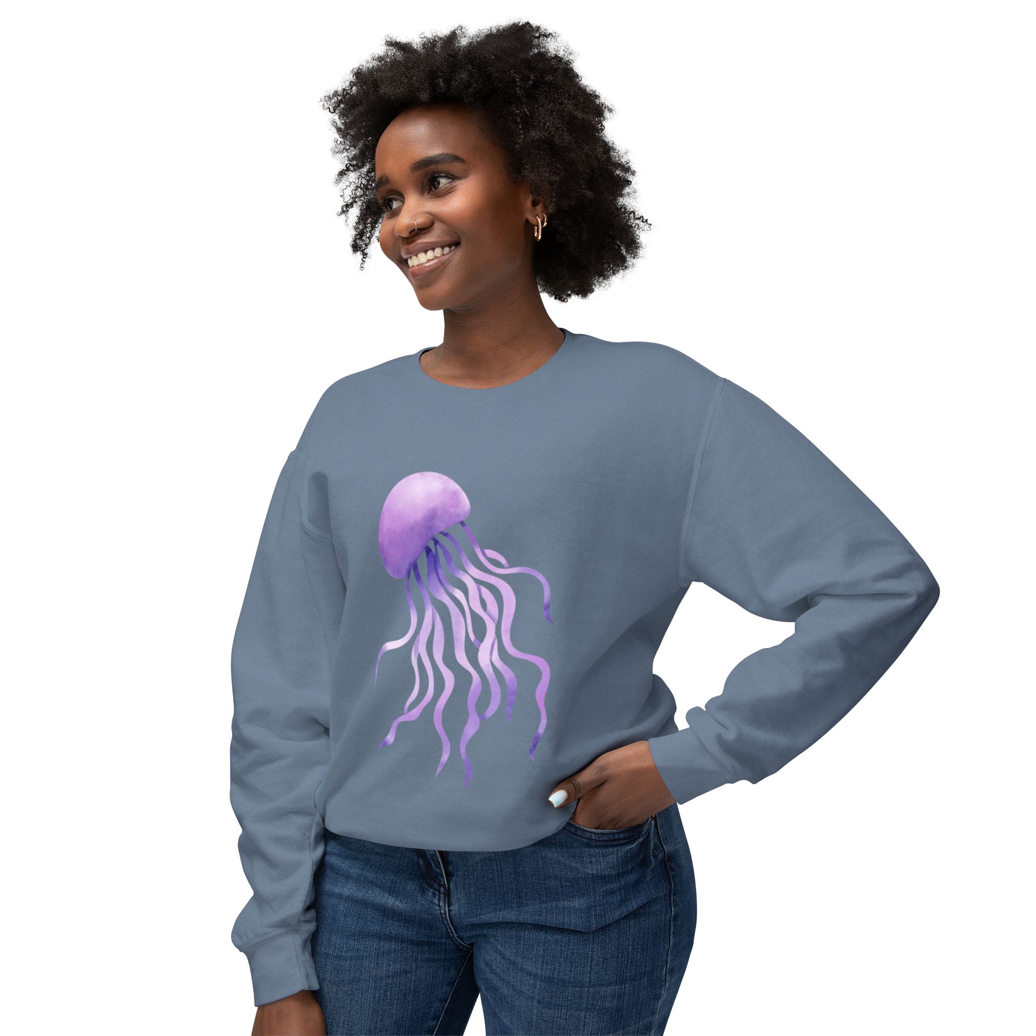 Purple Jellyfish Ocean-Inspired Sweatshirt - Image 43