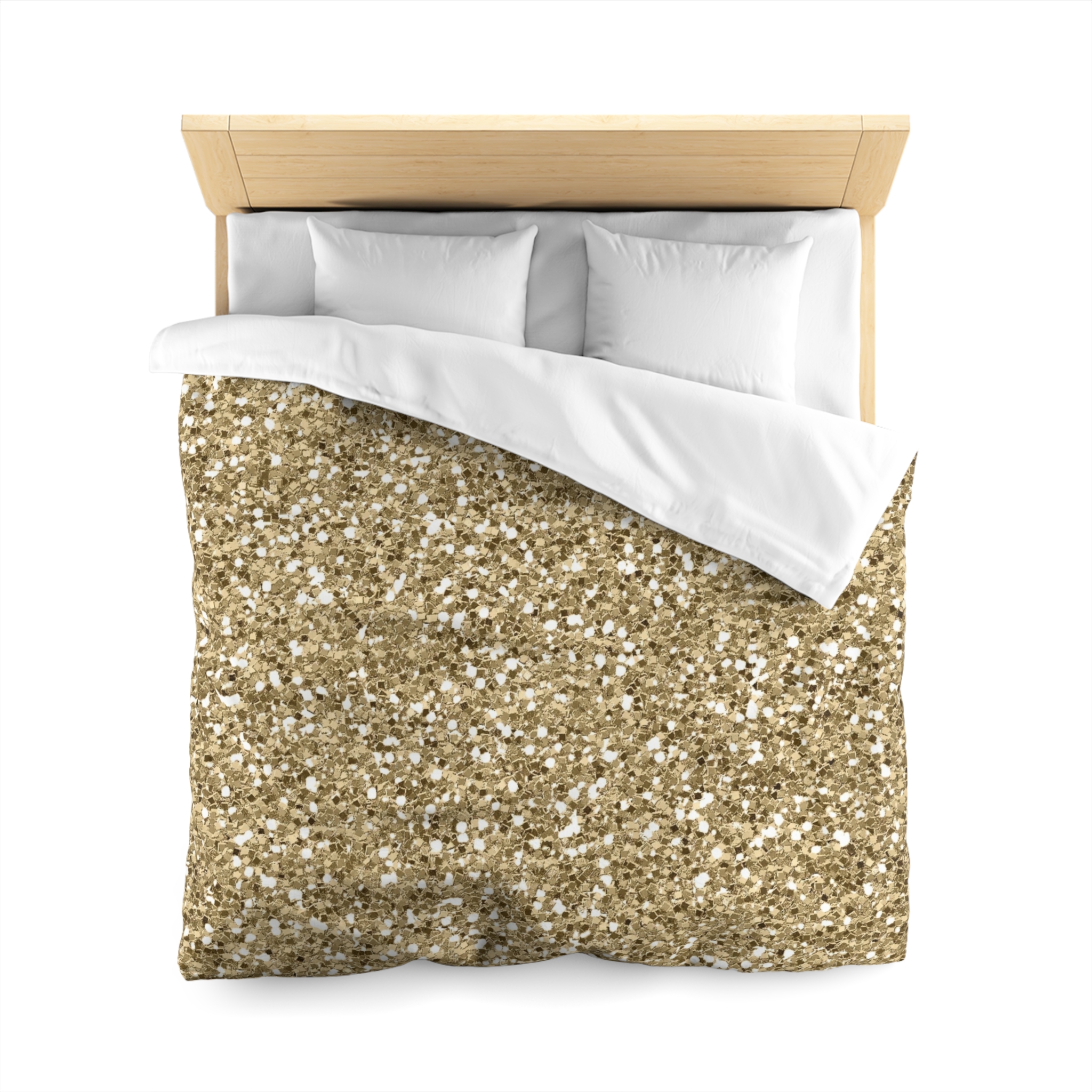 Gold Glitter Microfiber Duvet Cover — Sparkling Metallic Bedding - Image 11