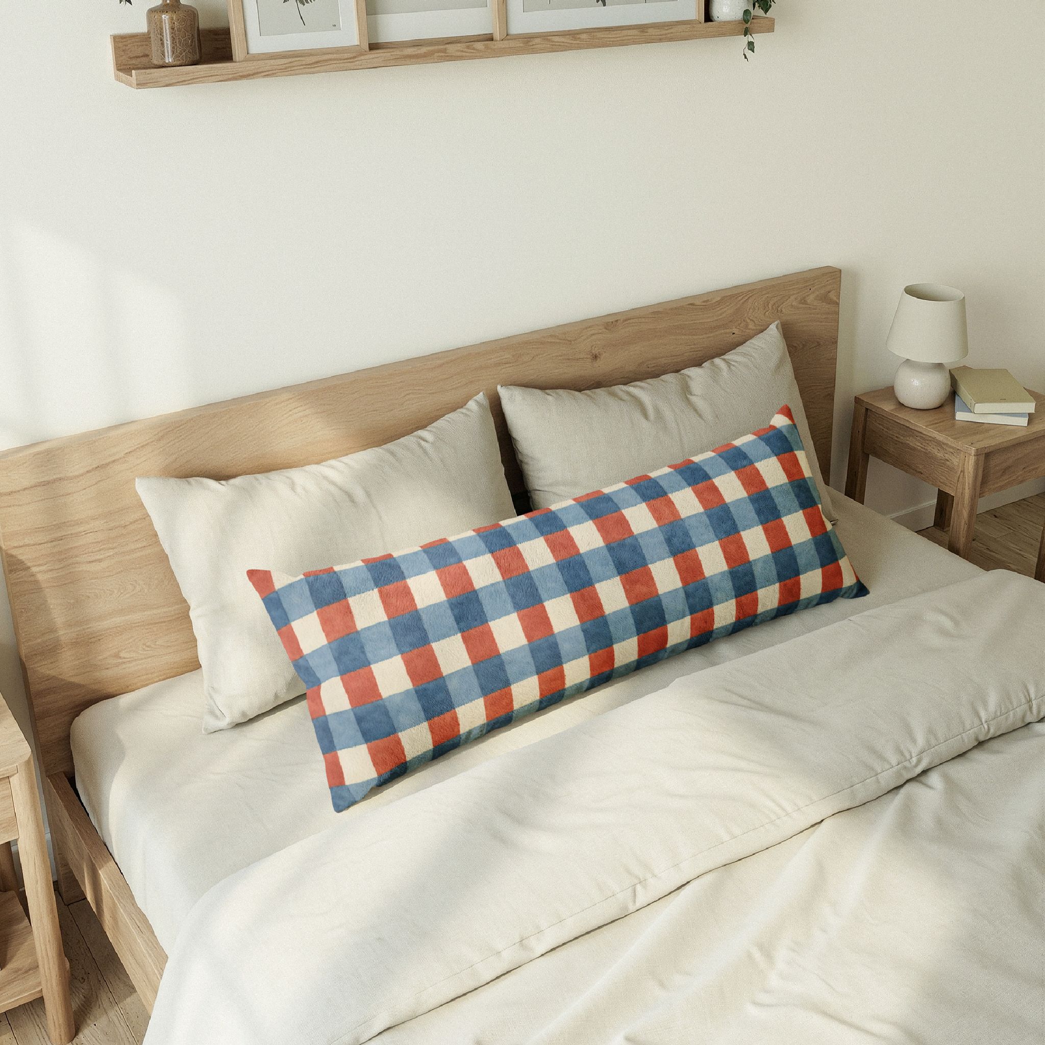 Red White & Blue Gingham Body Pillow - Image 6
