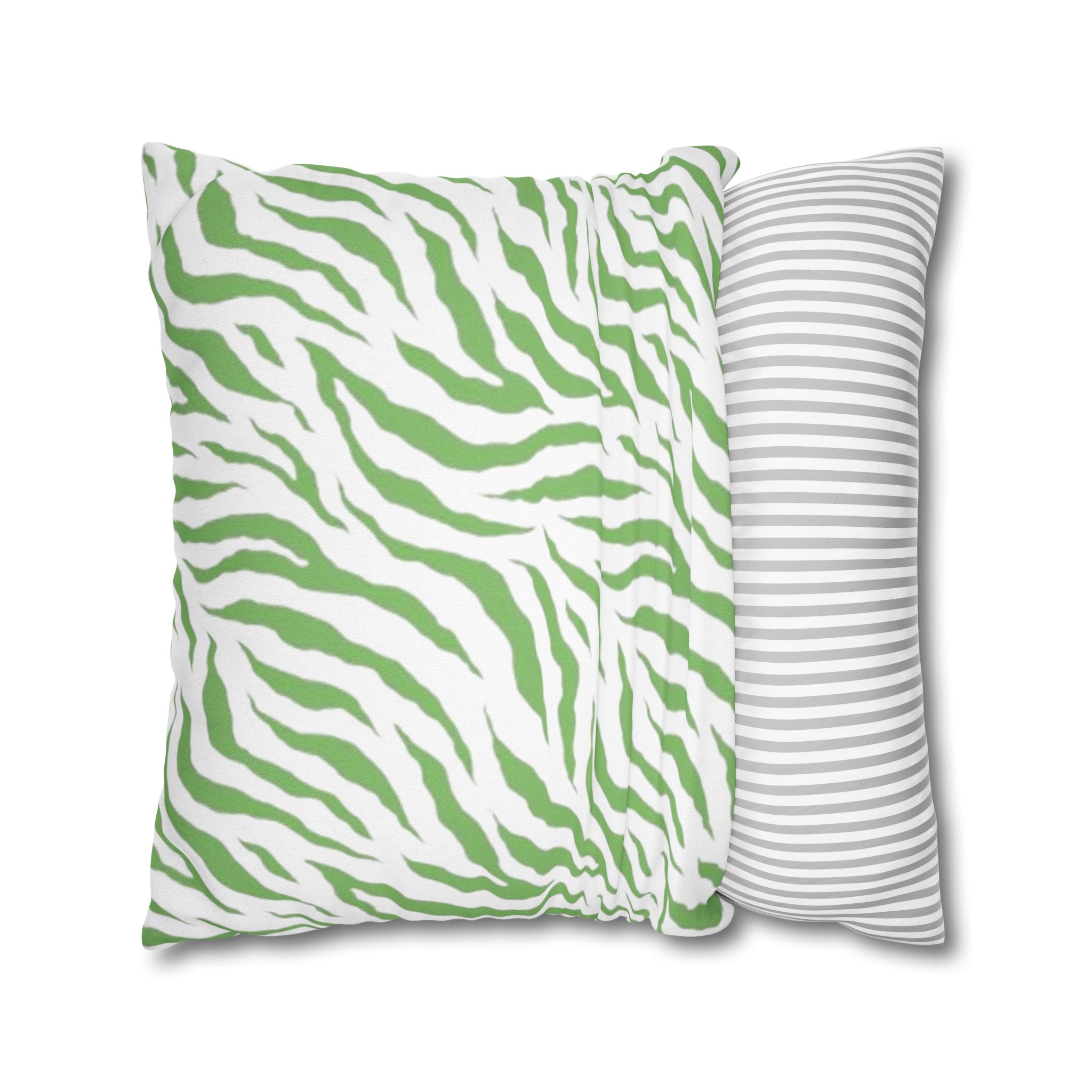 Green Zebra Print Square Pillowcase - Image 29