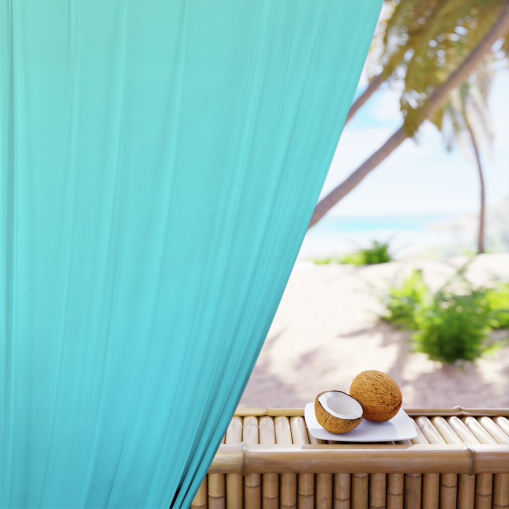 Turquoise Ombre Window Curtain