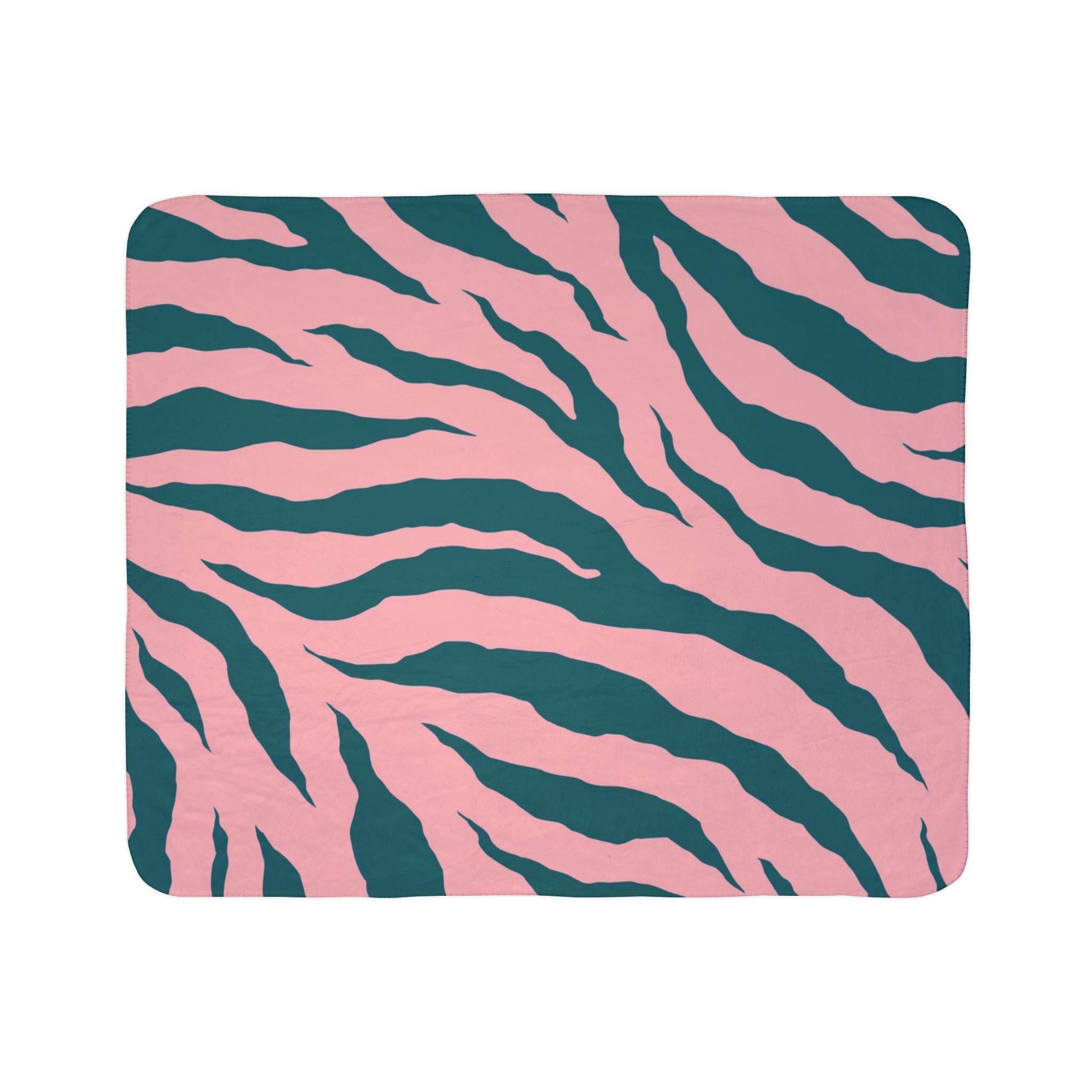 Pink Teal Zebra Print Sherpa Blanket — Cozy Fleece Throw for Home, Dorm & Gifts - Image 17