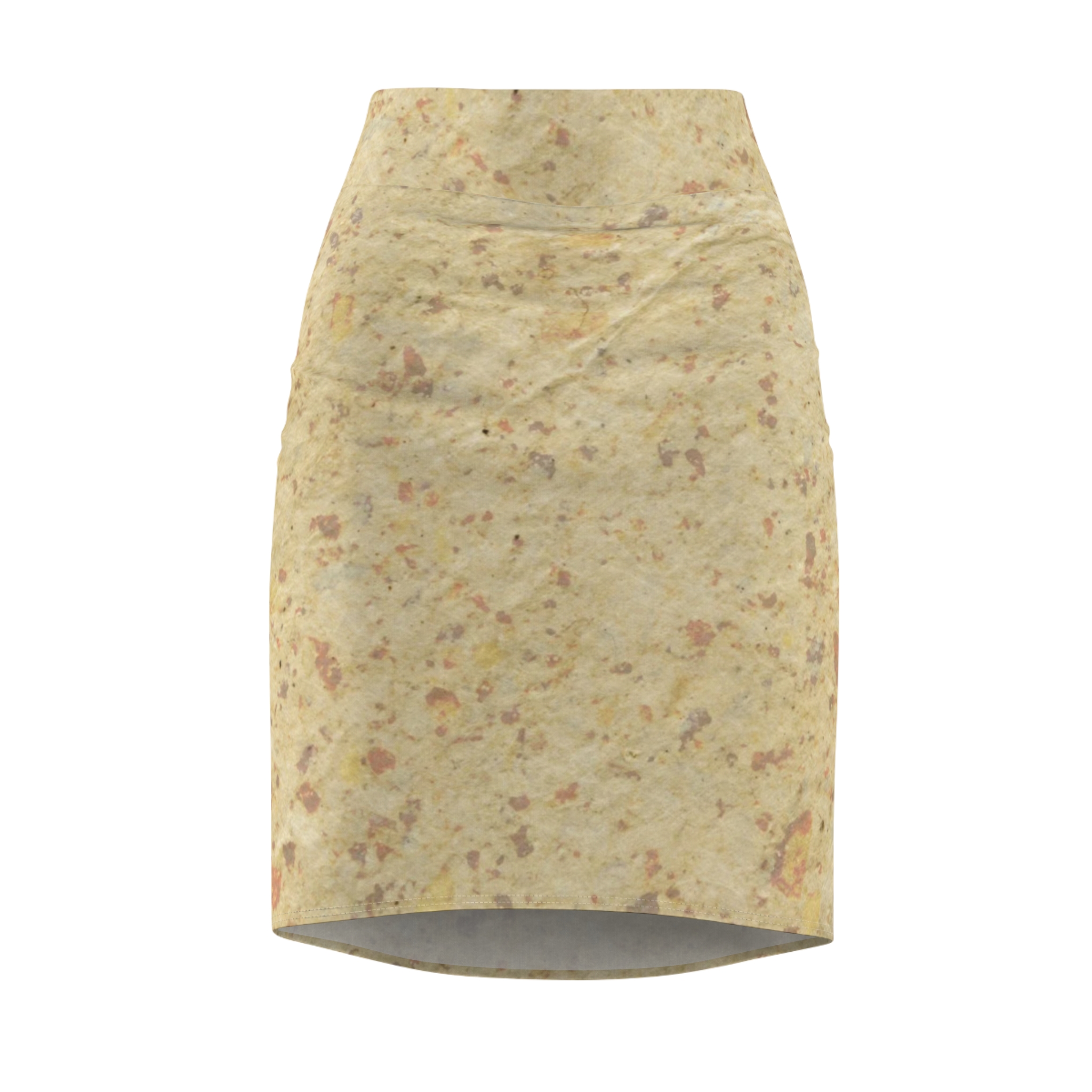 Women's Pencil Skirt – Neutral Abstract Marble Print - Image 2