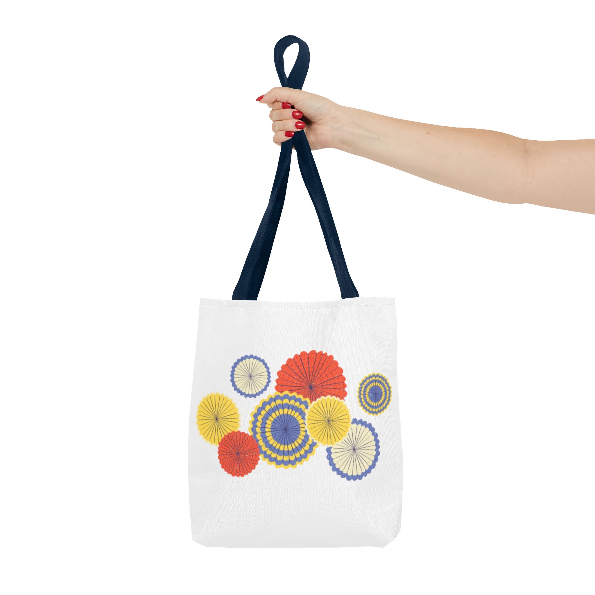 Floral Paper Fans Tote Bag — Colorful Retro Sunburst Design - Image 52