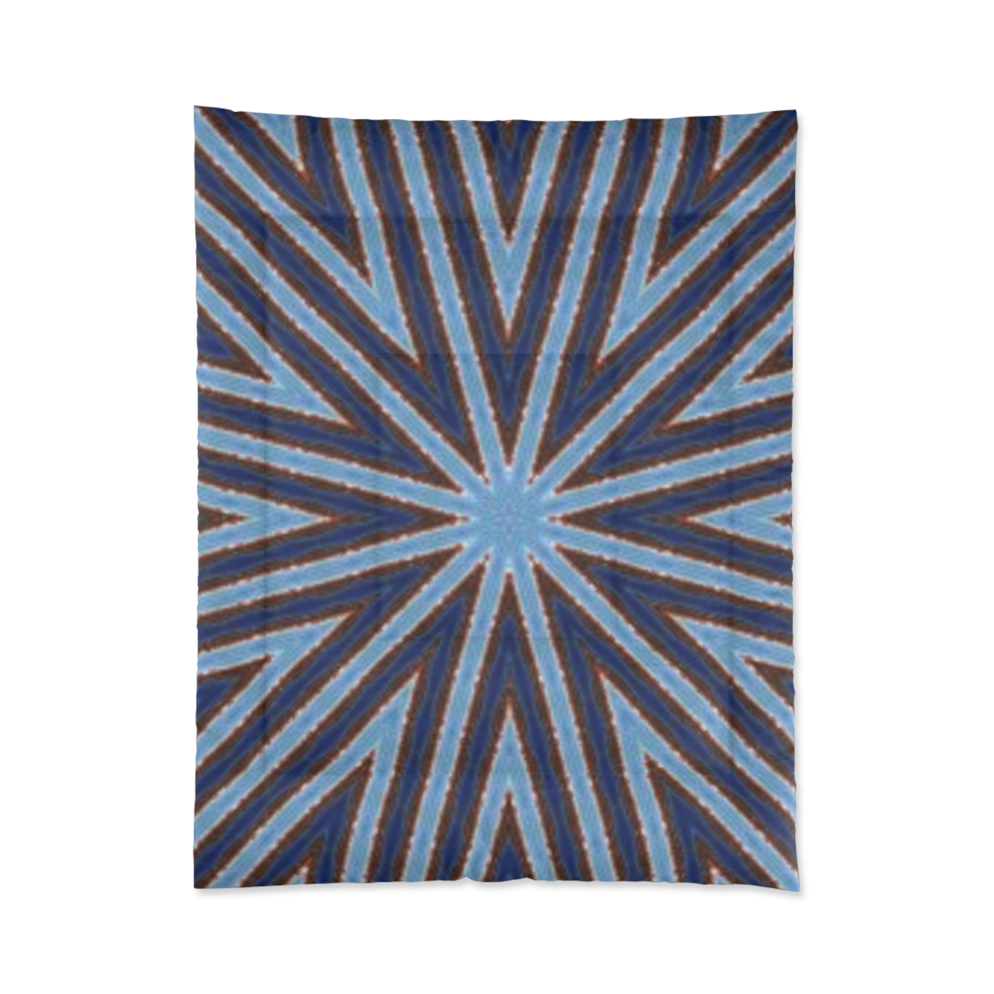 Blue and Brown Geometric Starburst Comforter - Image 7
