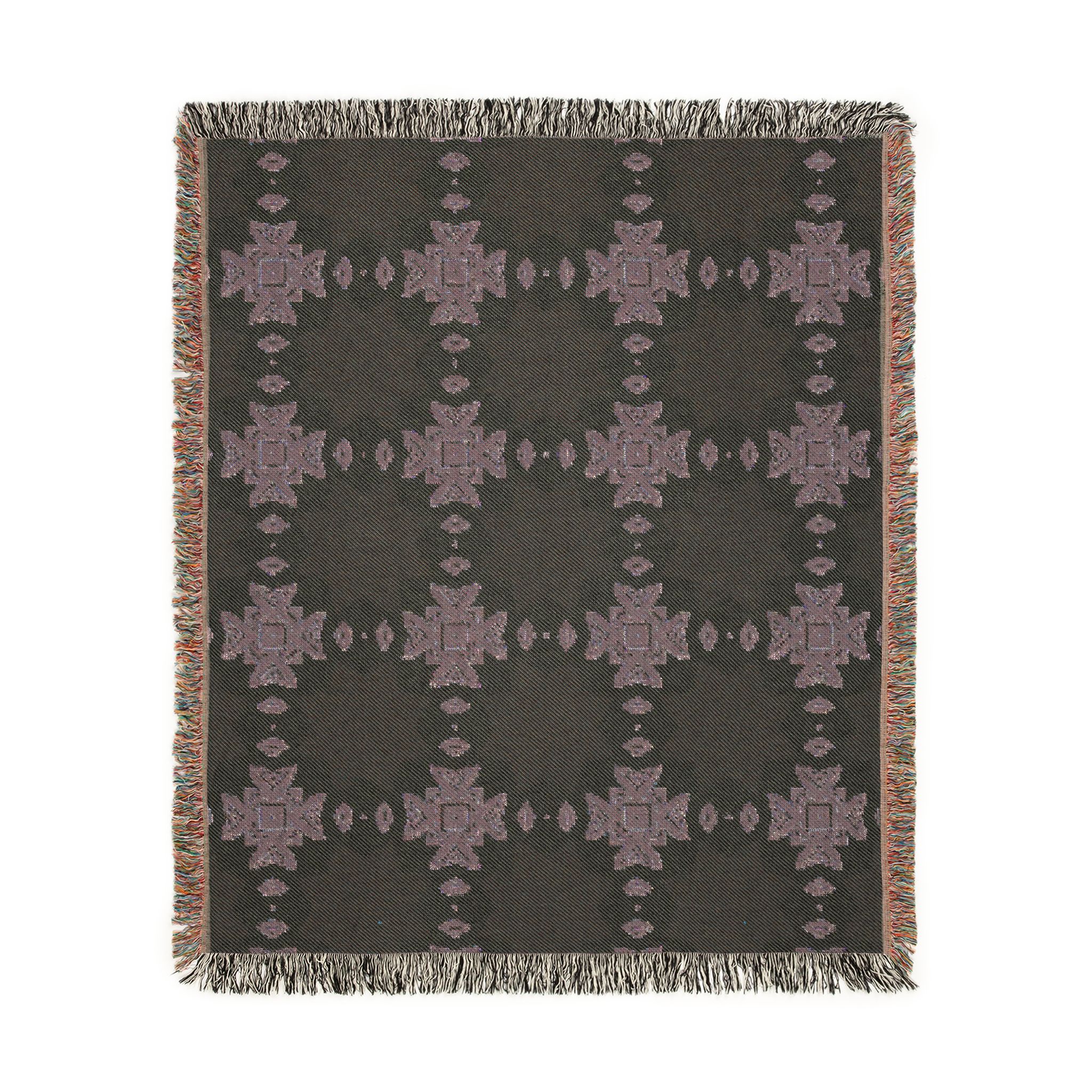 Mustard & Sage Geometric Woven Blanket - Image 9
