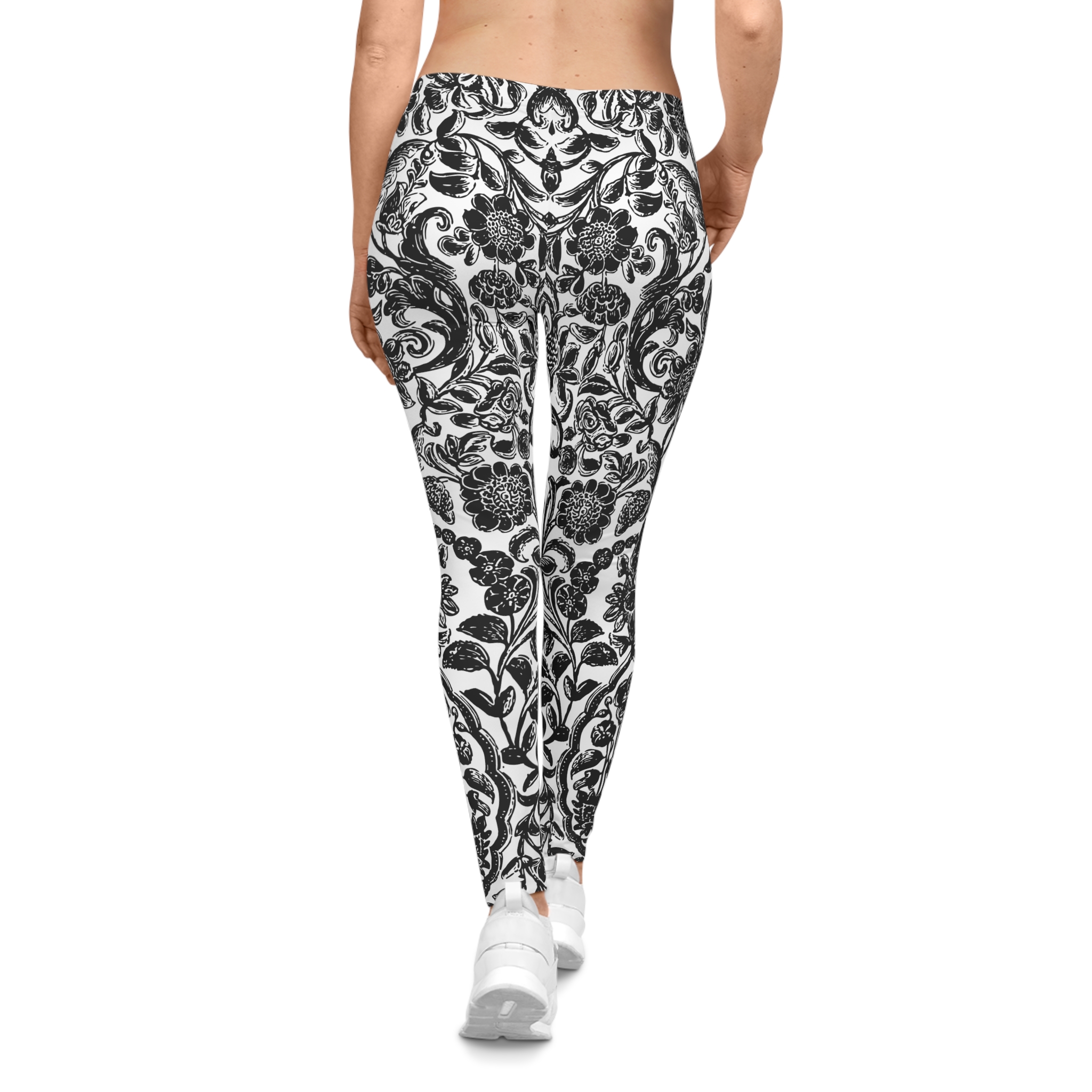 Floral Damask Leggings - Image 5