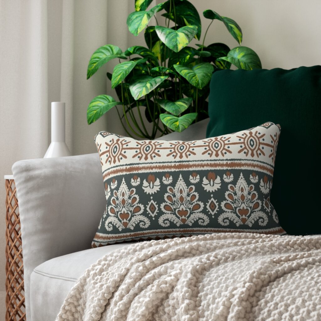 Boho Tribal Pattern Lumbar Pillow