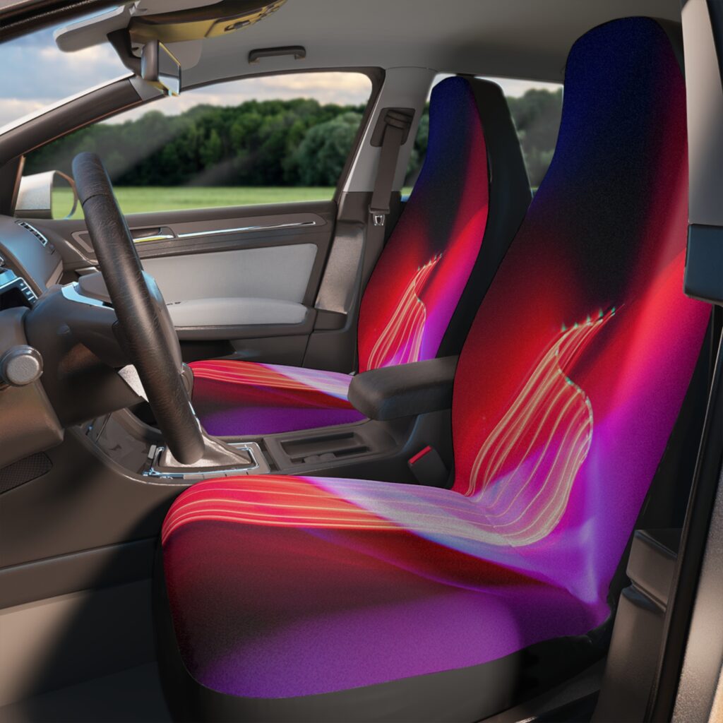 Abstract Neon Wave Car Seat Covers