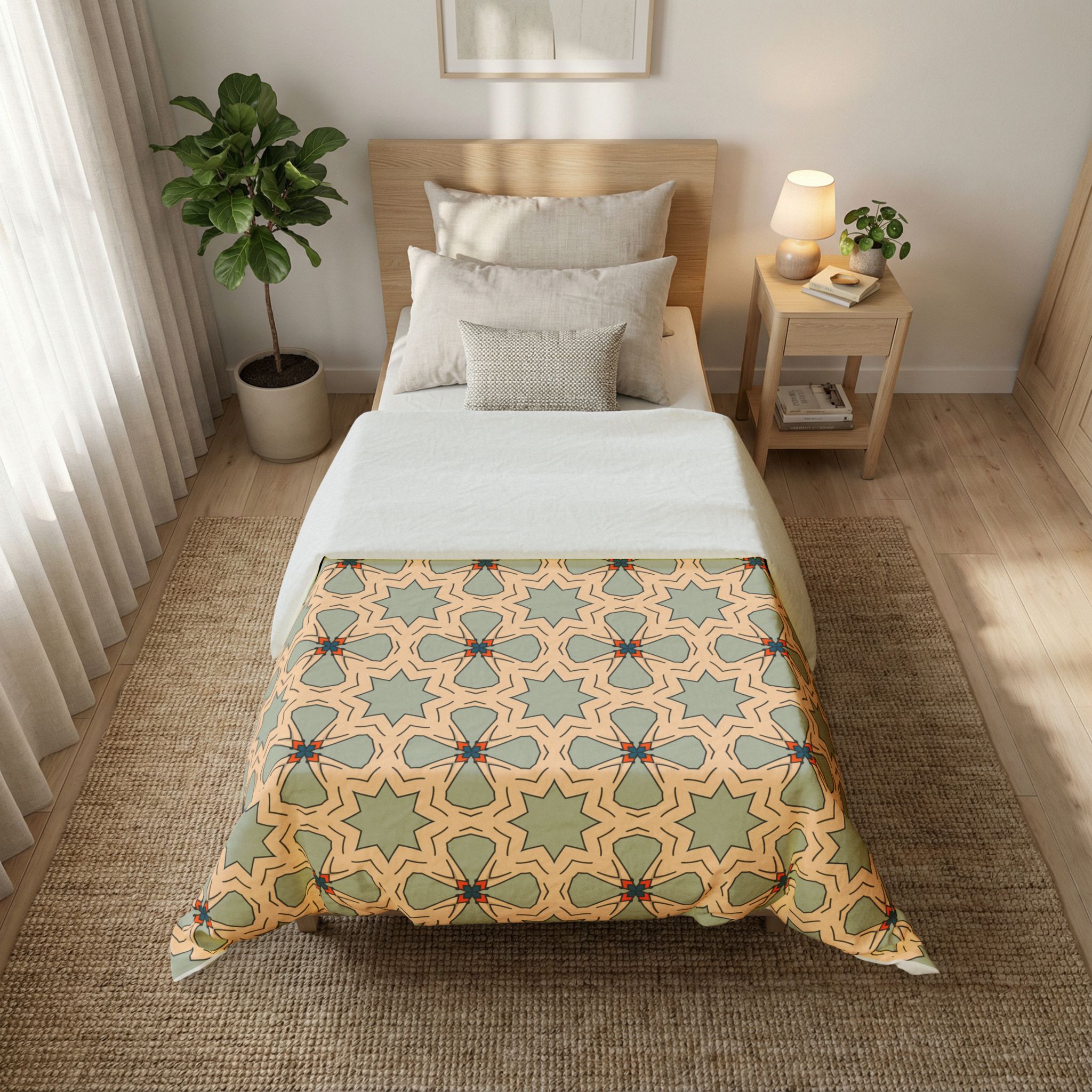 Geometric Boho Pattern Cotton Duvet Cover - Image 6