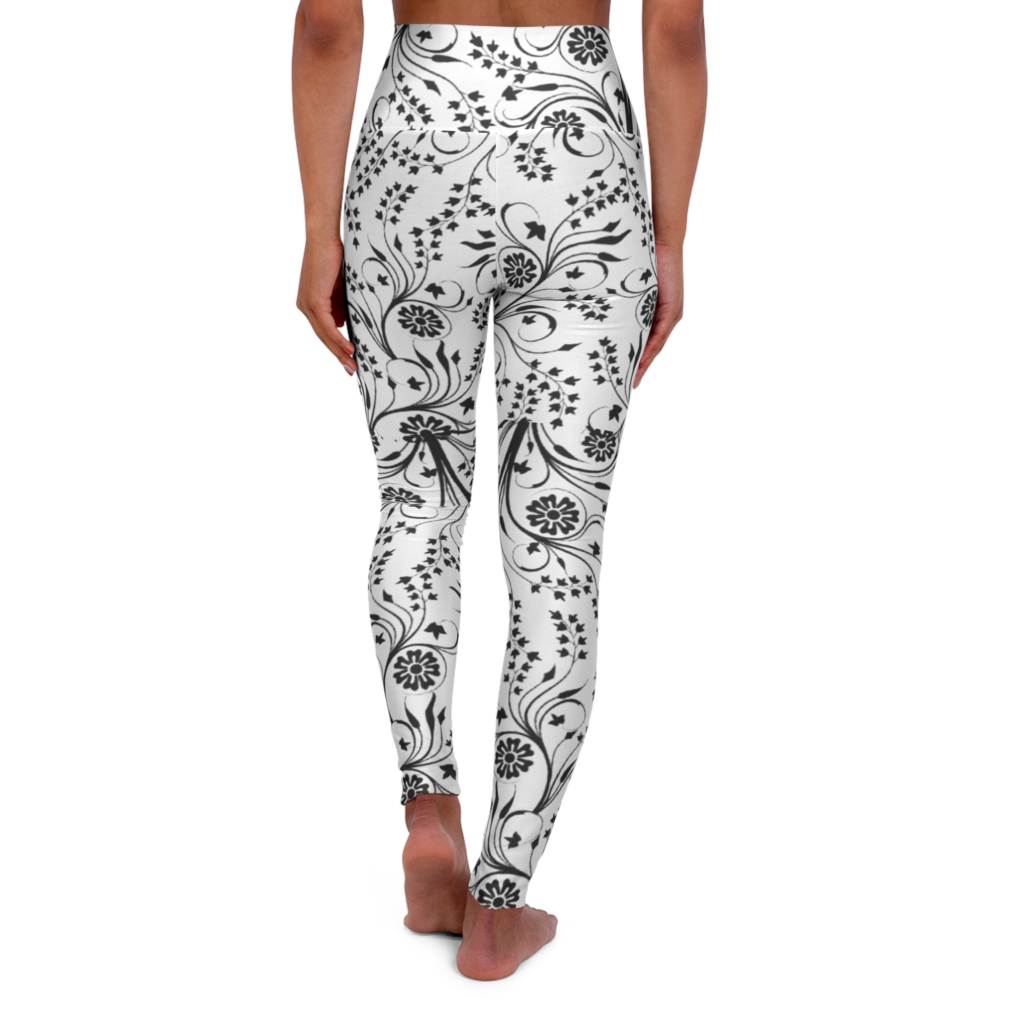 Floral Vine High-Waisted Yoga Leggings - Image 3