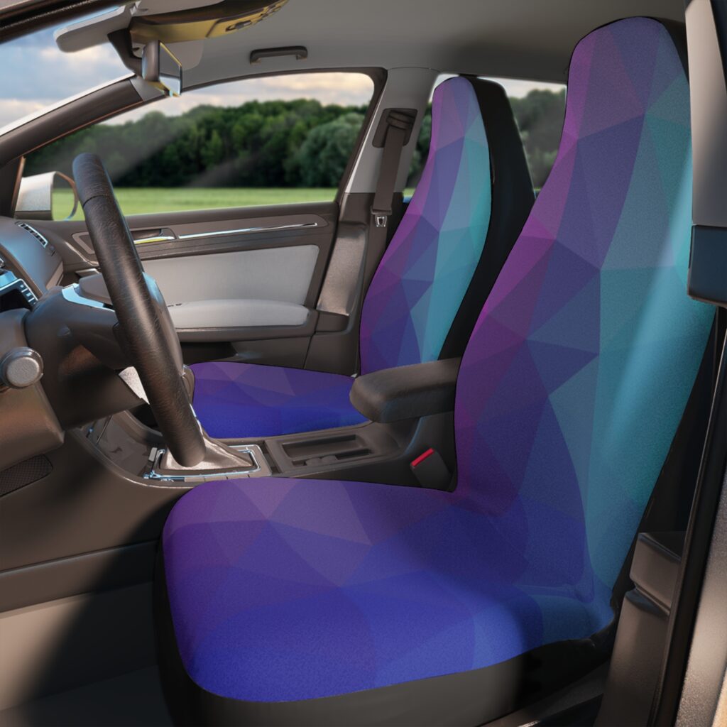 Geometric Purple Blue Car Seat Covers