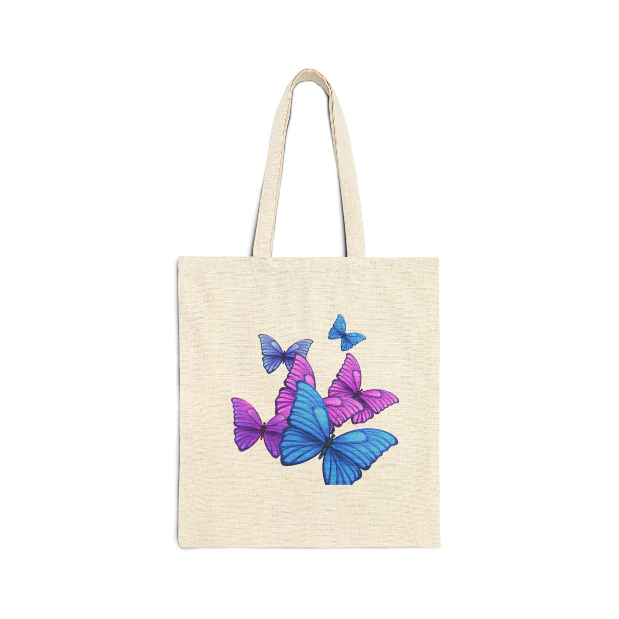 Colorful Butterfly Canvas Tote Bag - Image 6