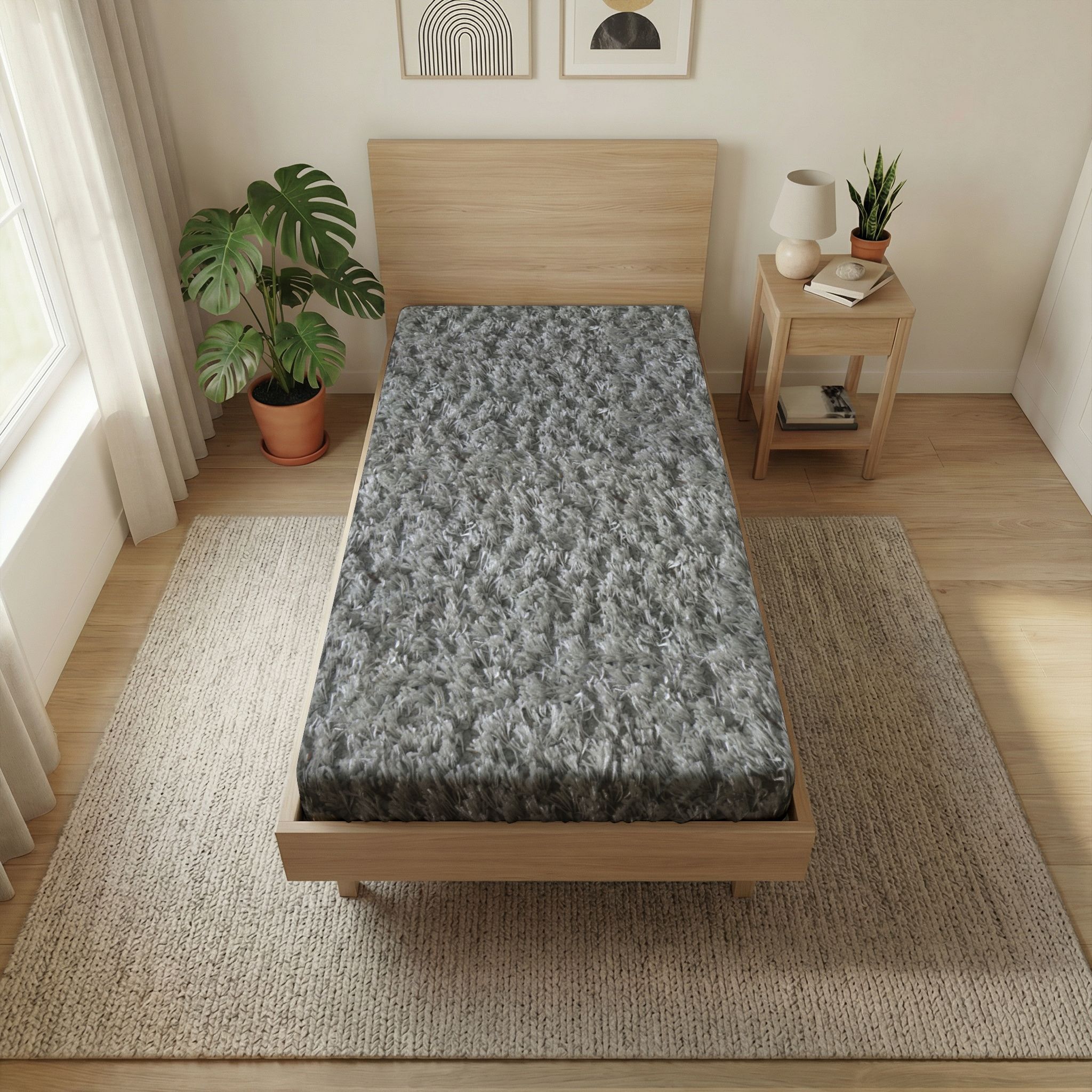 Gray Sherpa Twin Flat Sheet