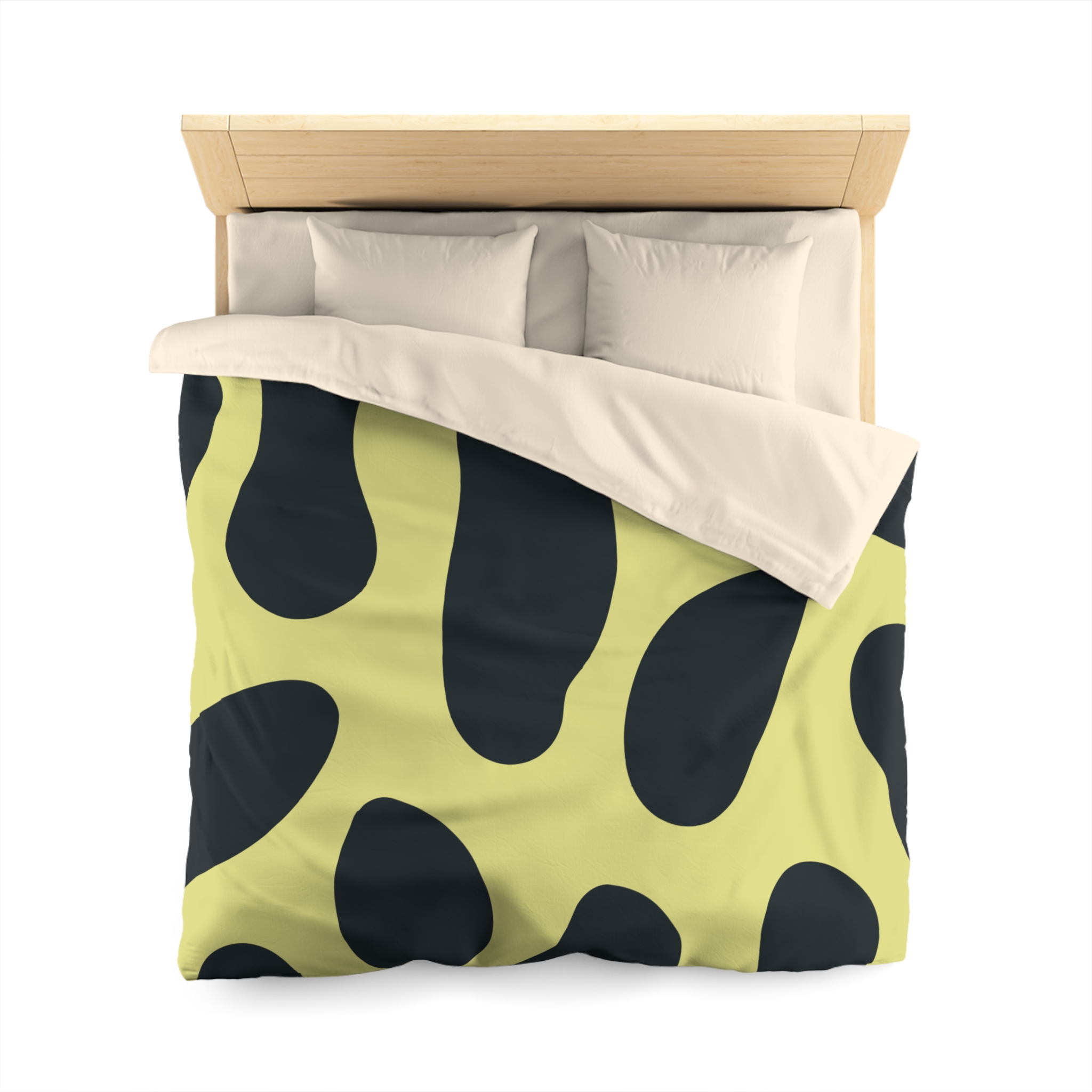 Black and Yellow Abstract Pattern Microfiber Duvet Cover - Image 8