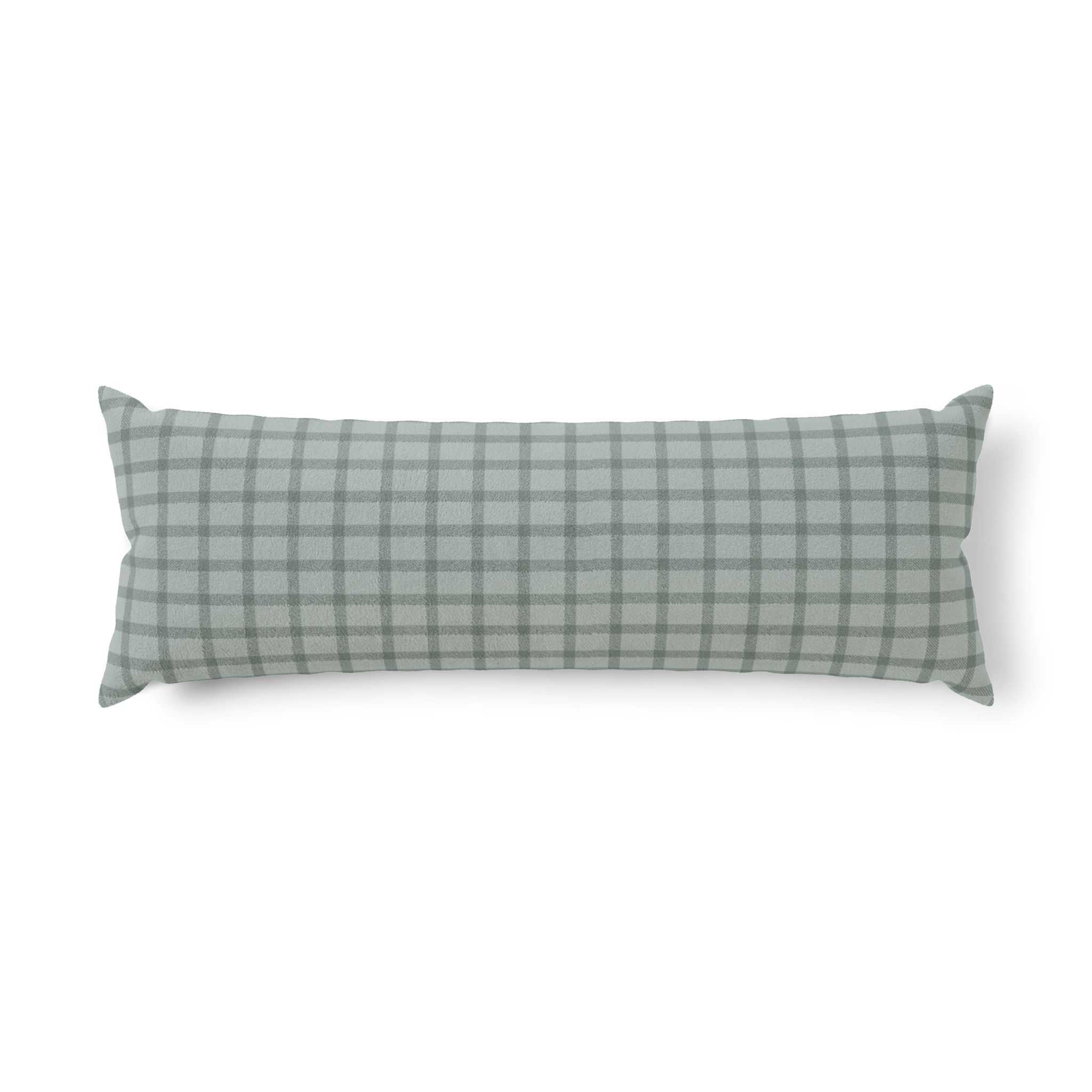 Sage Green Plaid Body Pillow - Image 4