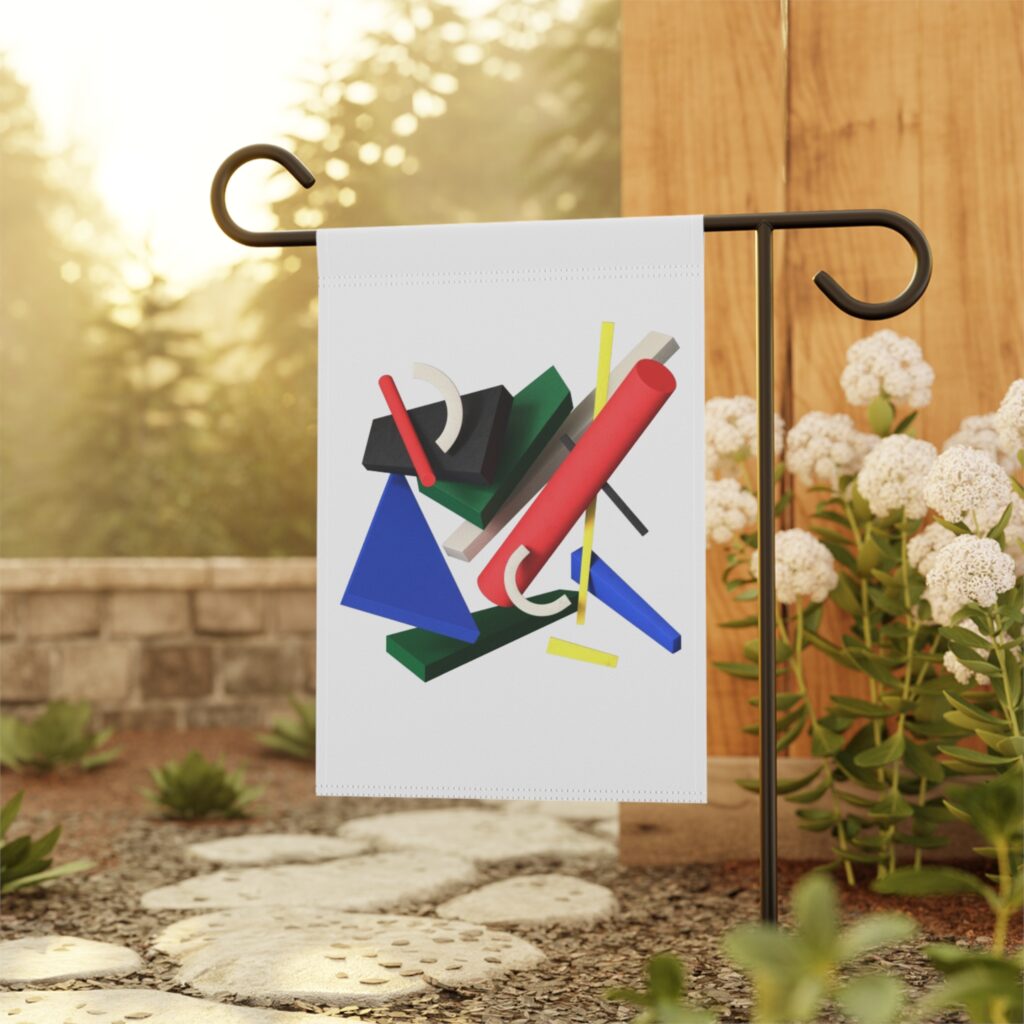 Abstract Geometric Garden Flag - Modern Outdoor House Banner