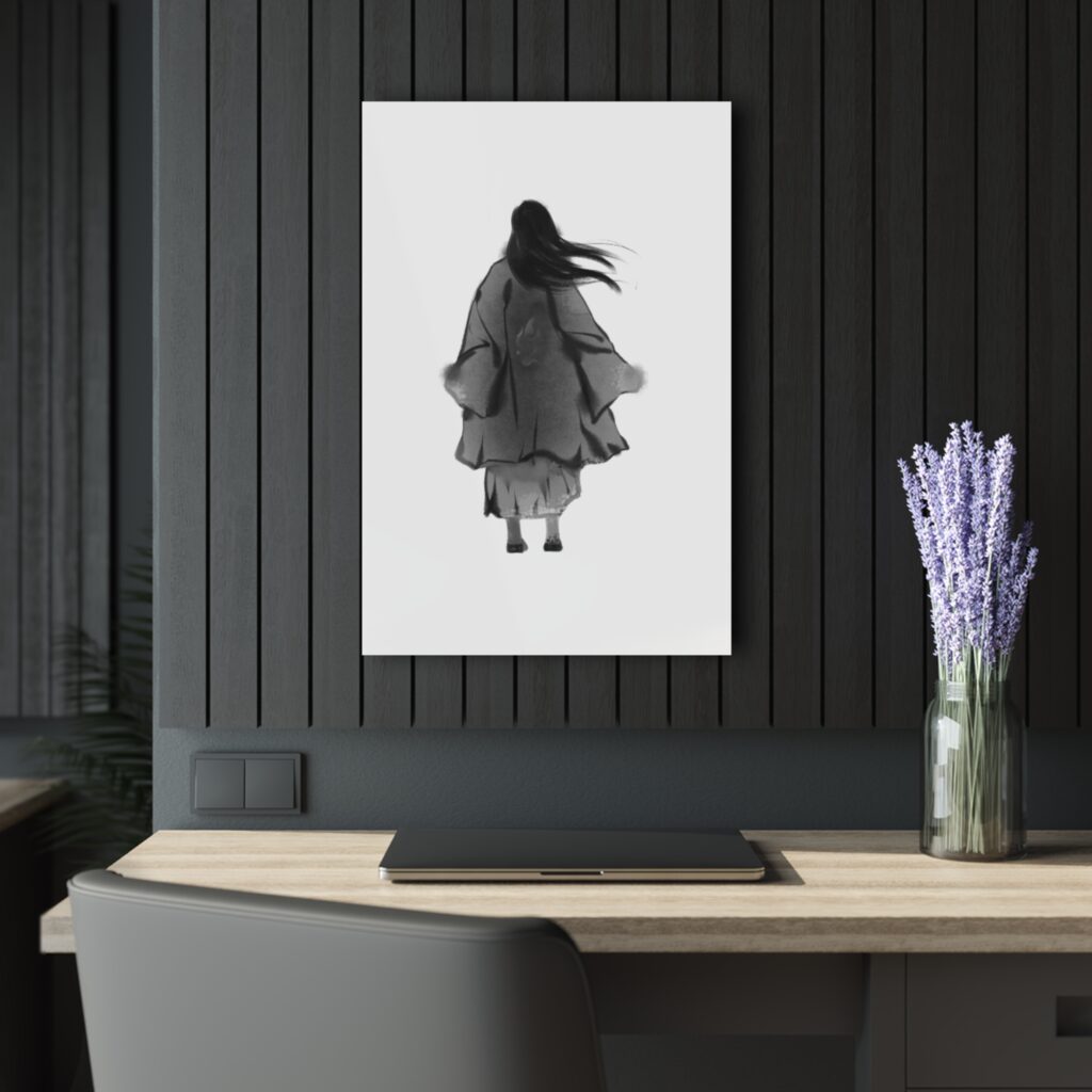 Acrylic Print — Minimalist Monochrome Woman Silhouette (French Cleat Hanging)