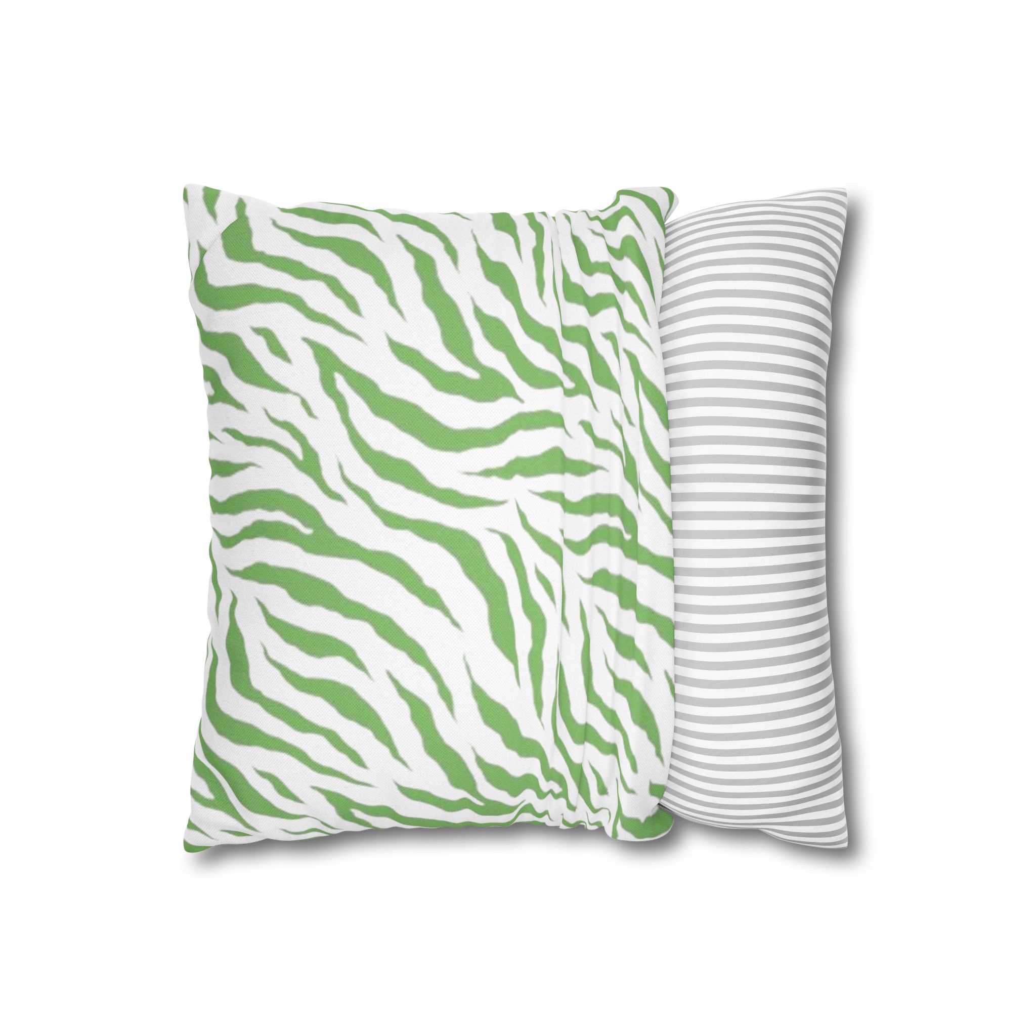 Green Zebra Print Square Pillowcase - Image 9