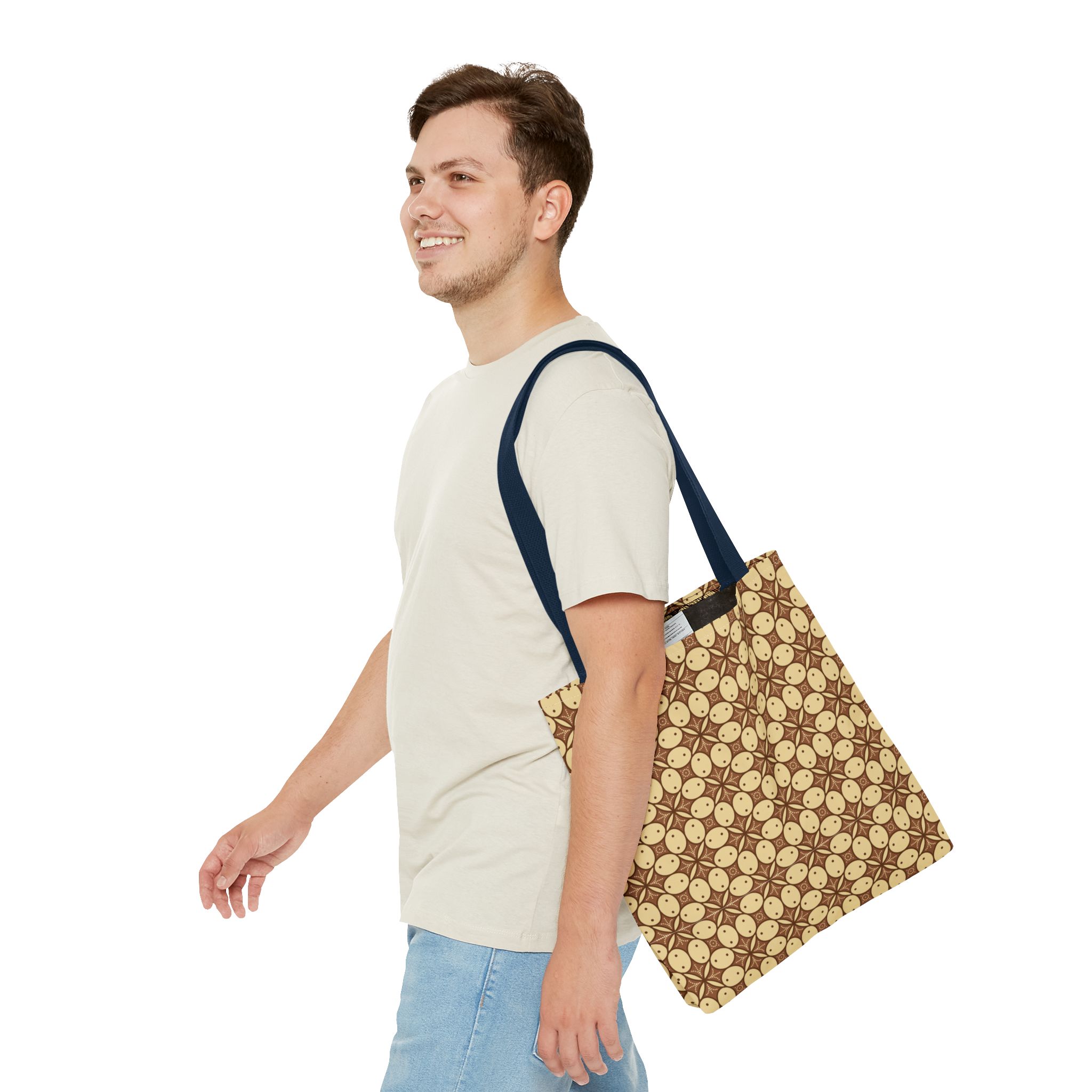 Retro Smiley Face Pattern Tote Bag - Image 68