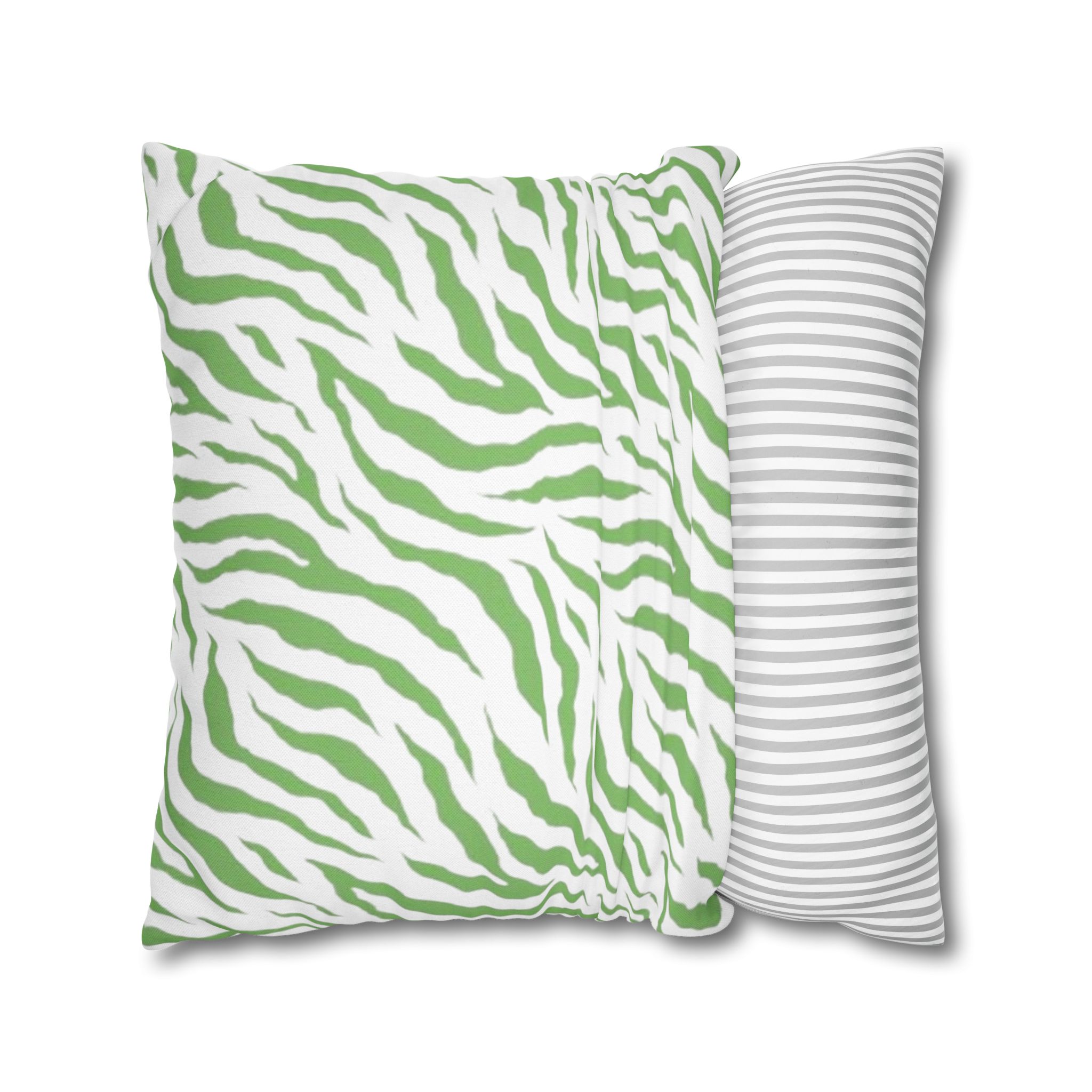 Green Zebra Print Square Pillowcase - Image 34
