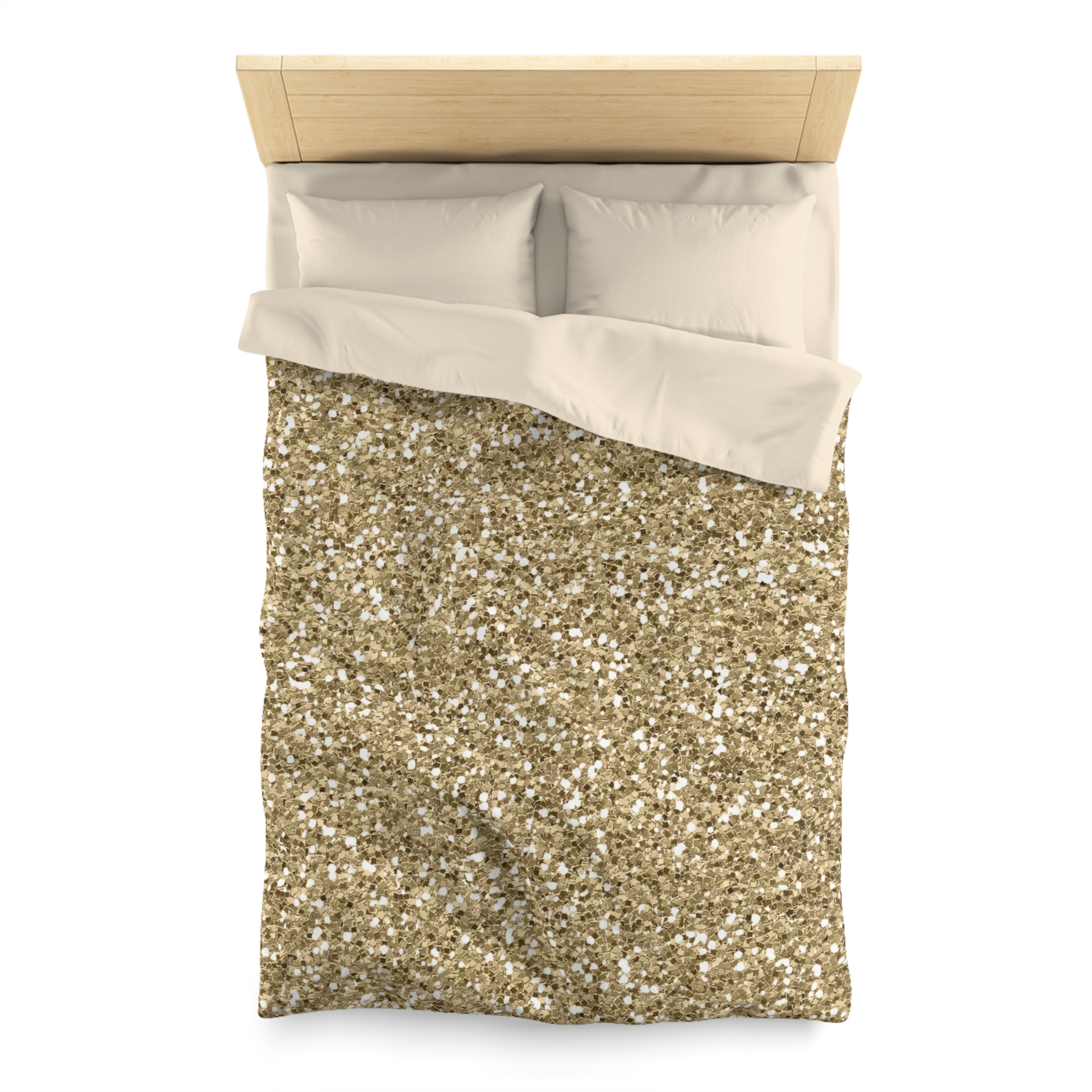 Gold Glitter Microfiber Duvet Cover — Sparkling Metallic Bedding - Image 3