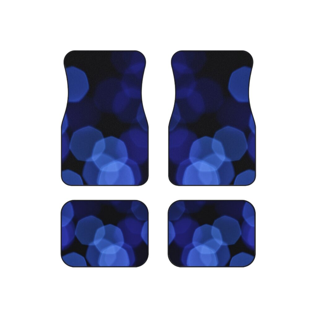 Blue Abstract Bokeh Car Mats Set of 4