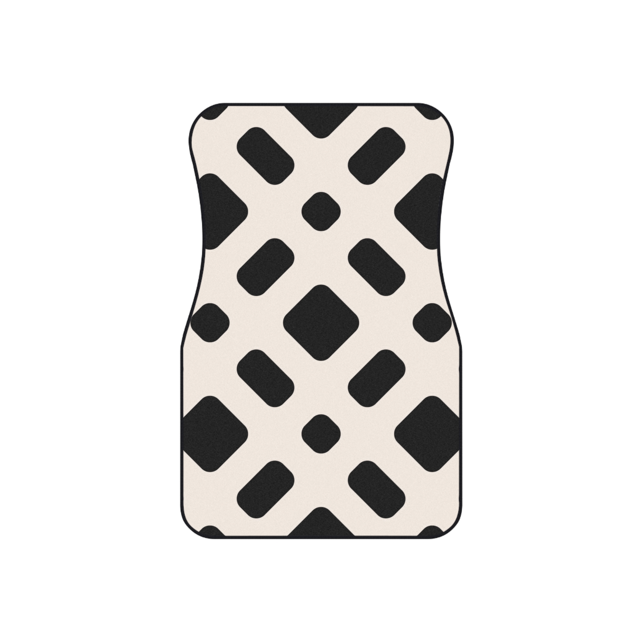 Black and White Geometric Pattern Car Mats Set of 4 - Image 3