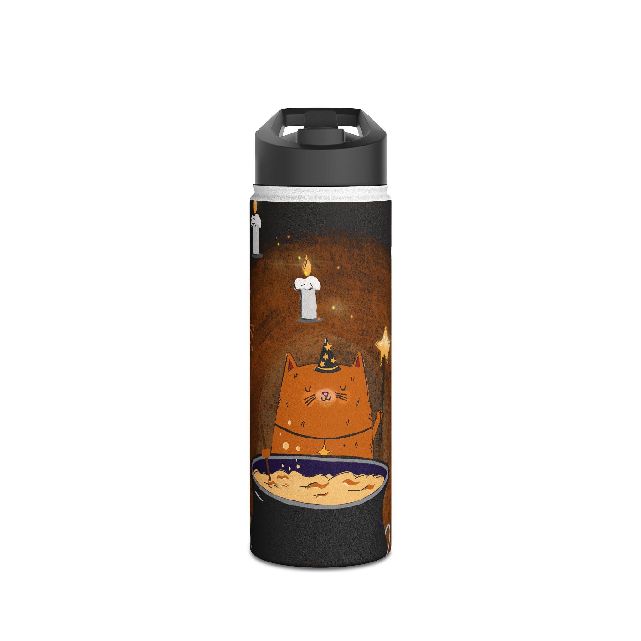 Witch Cat Brewing Potion water bottle | Stainless Steel Bottle - Image 6