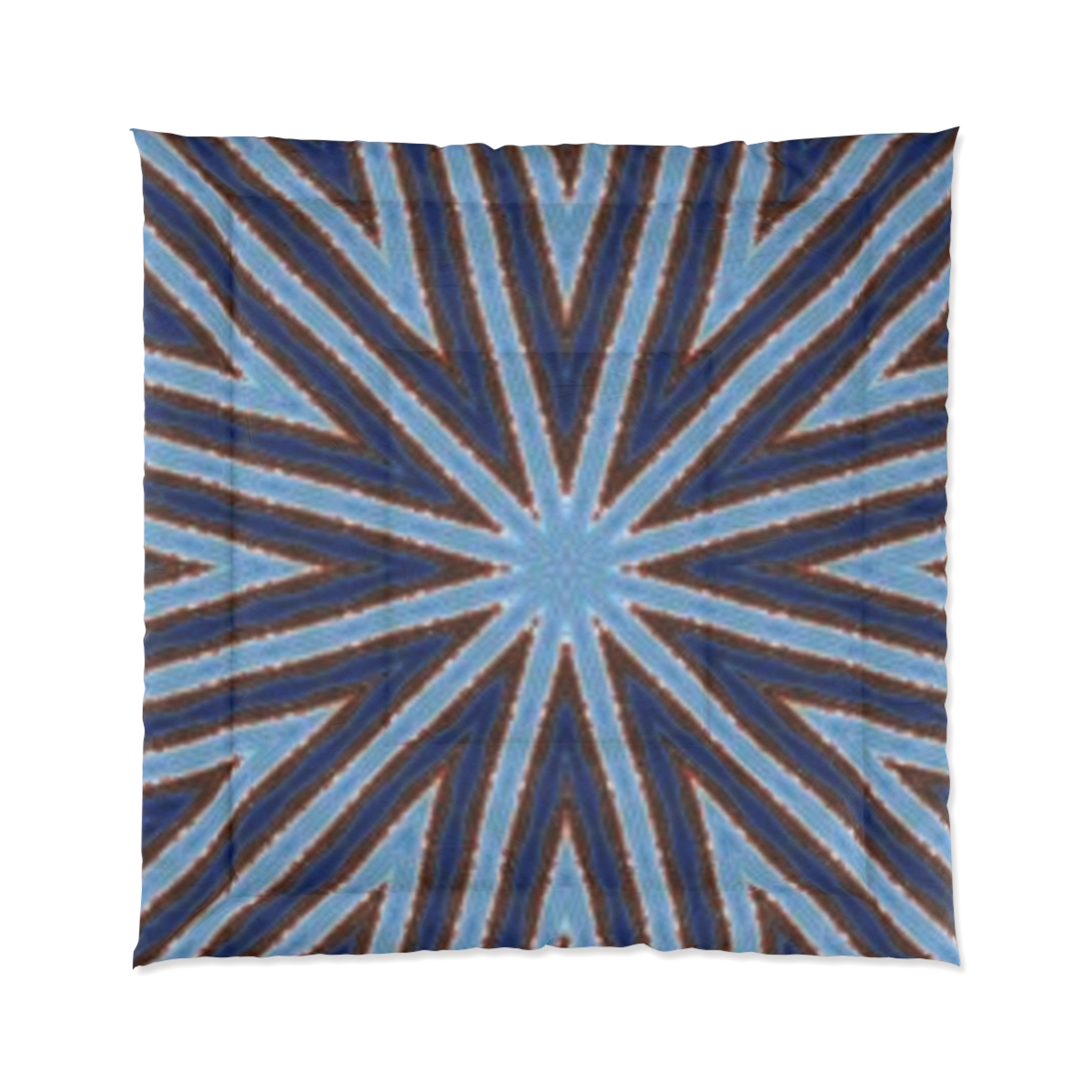 Blue and Brown Geometric Starburst Comforter - Image 5