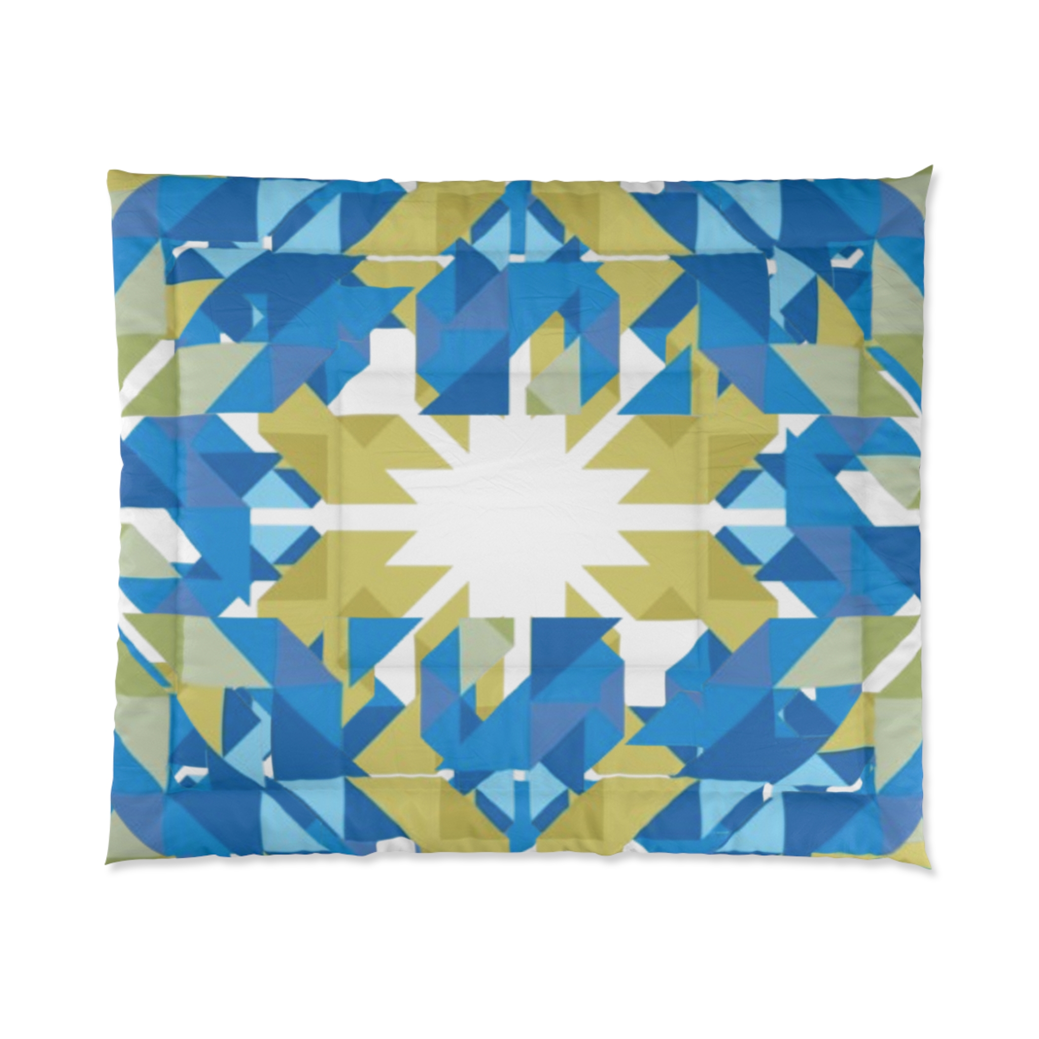 Blue Green Geometric Sunburst Comforter - Image 2