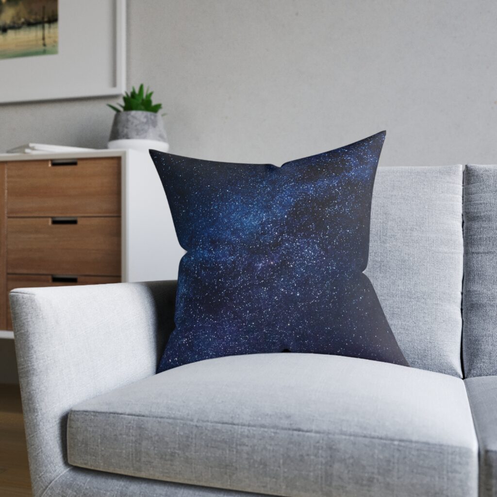 Galaxy Night Square Pillow — Starry Sky Decorative Throw Pillow