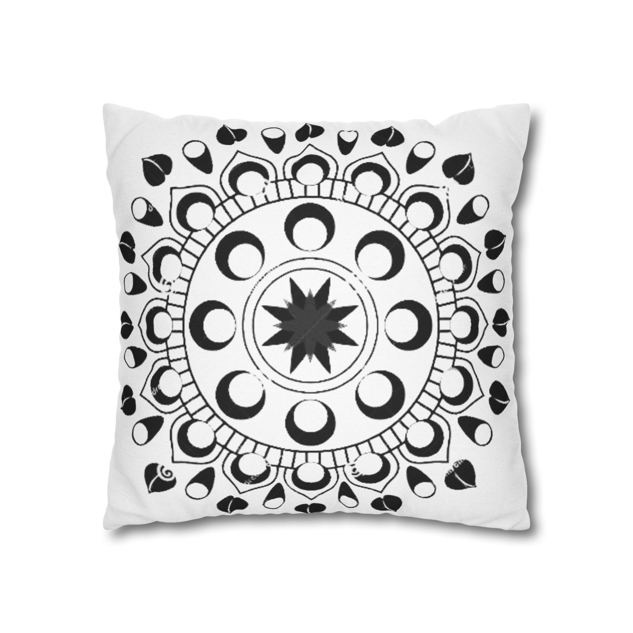Celestial Moon Phases Mandala Square Pillowcase - Image 8