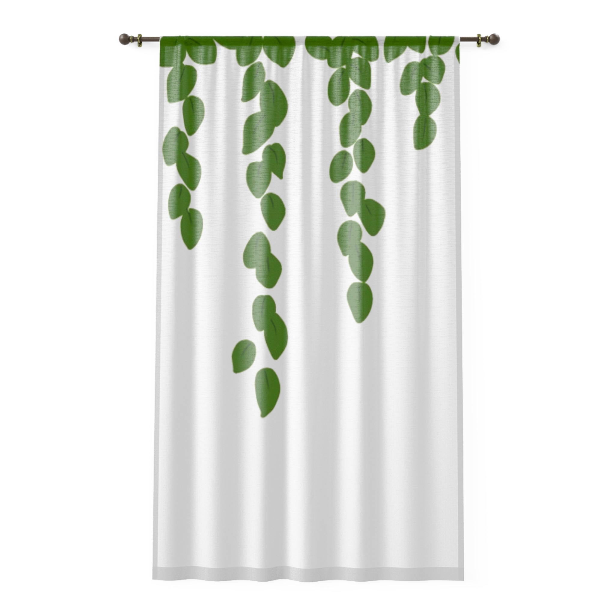 Botanical Green Leaf Window Curtain - Image 2