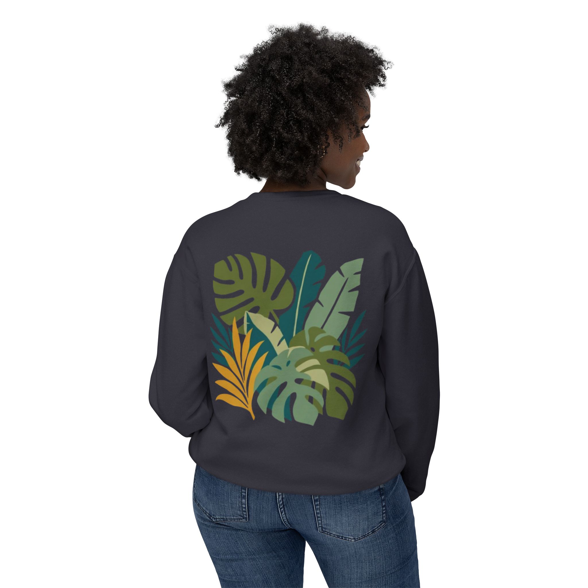 Tropical Leaf Botanical Print Sweatshirt - Image 48
