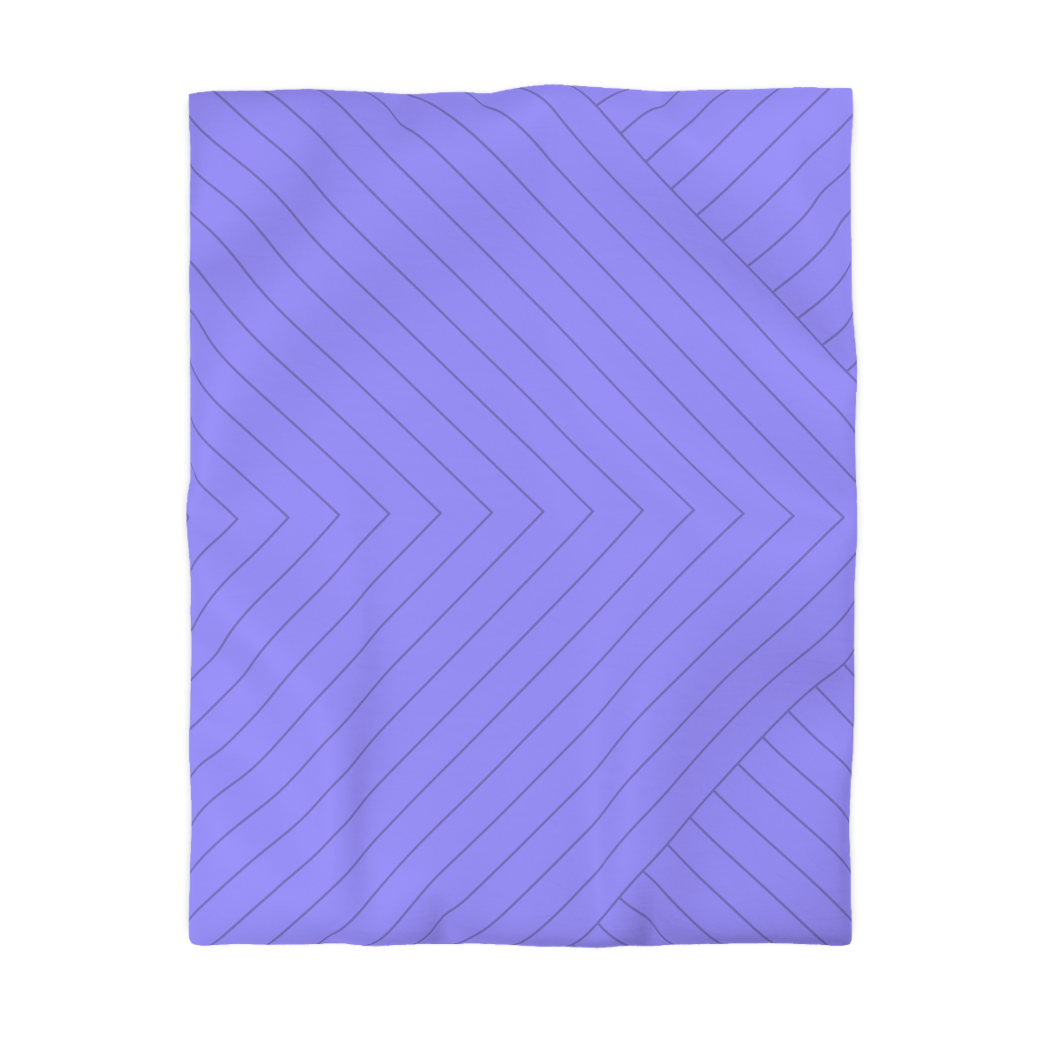 Lavender Geometric Duvet Cover — Modern Chevron Striped Microfiber - Image 2