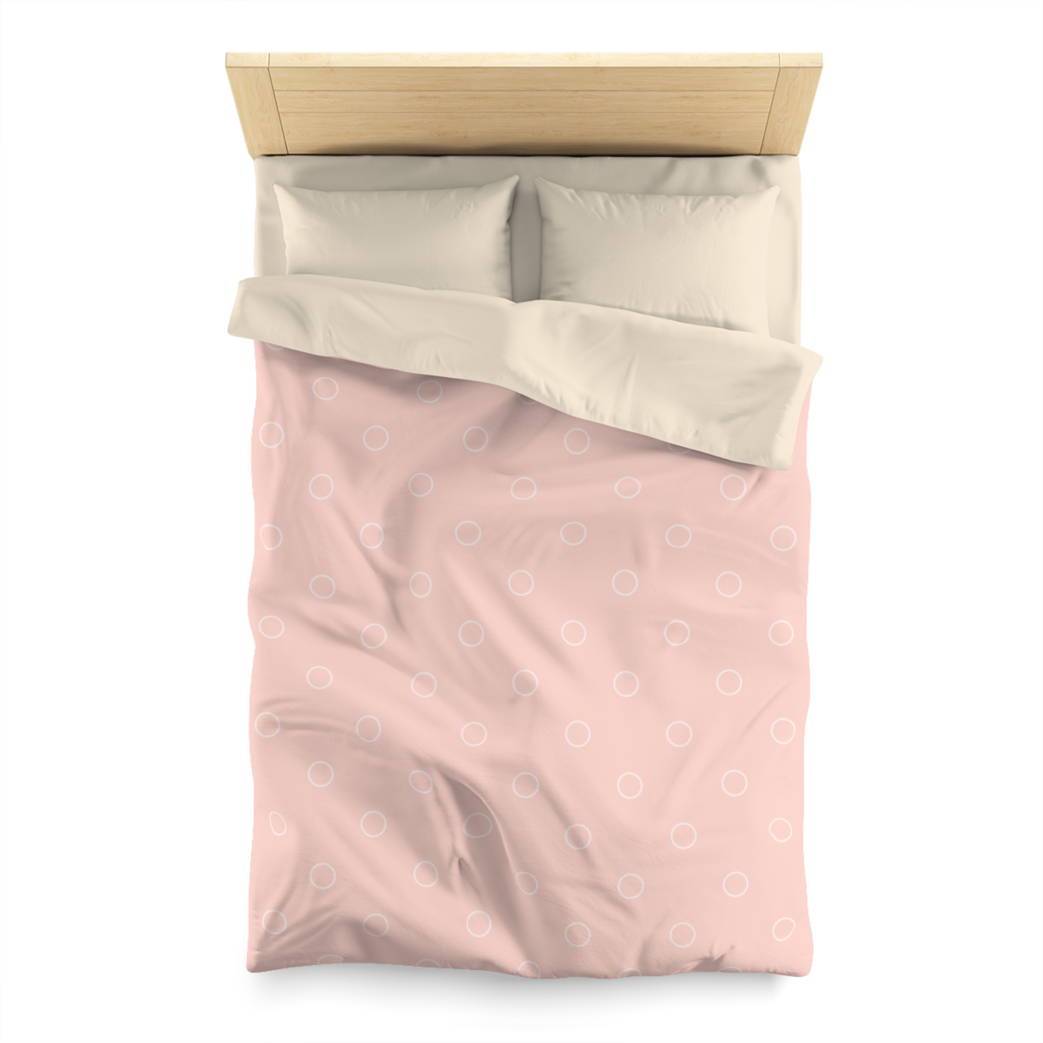 Pink Minimalist Circle Pattern Microfiber Duvet Cover - Image 5