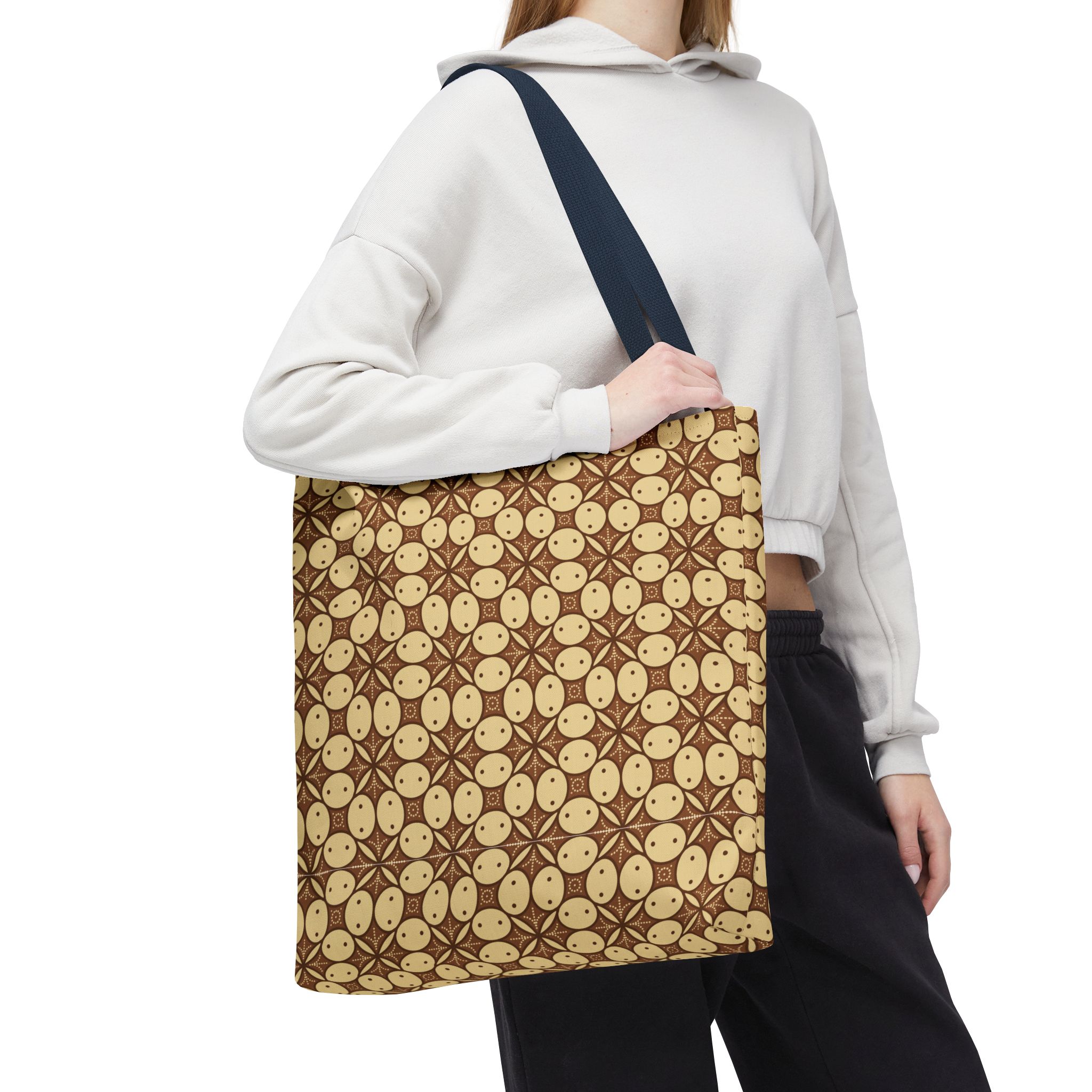 Retro Smiley Face Pattern Tote Bag - Image 75