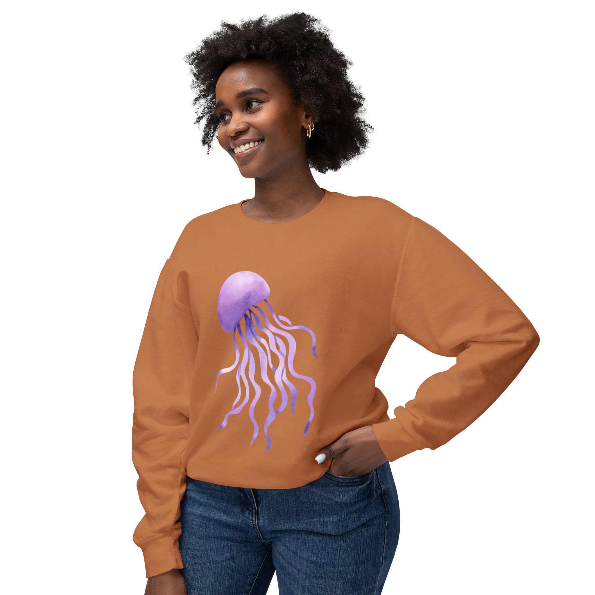 Purple Jellyfish Ocean-Inspired Sweatshirt - Image 15