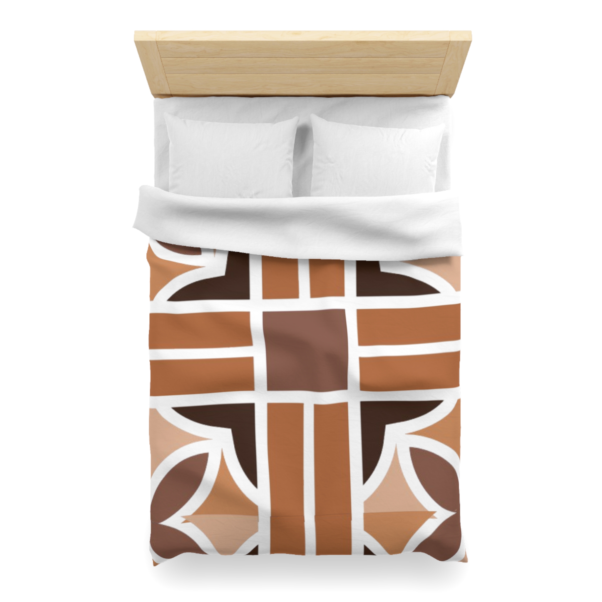 Geometric Brown Abstract Microfiber Duvet Cover - Image 23