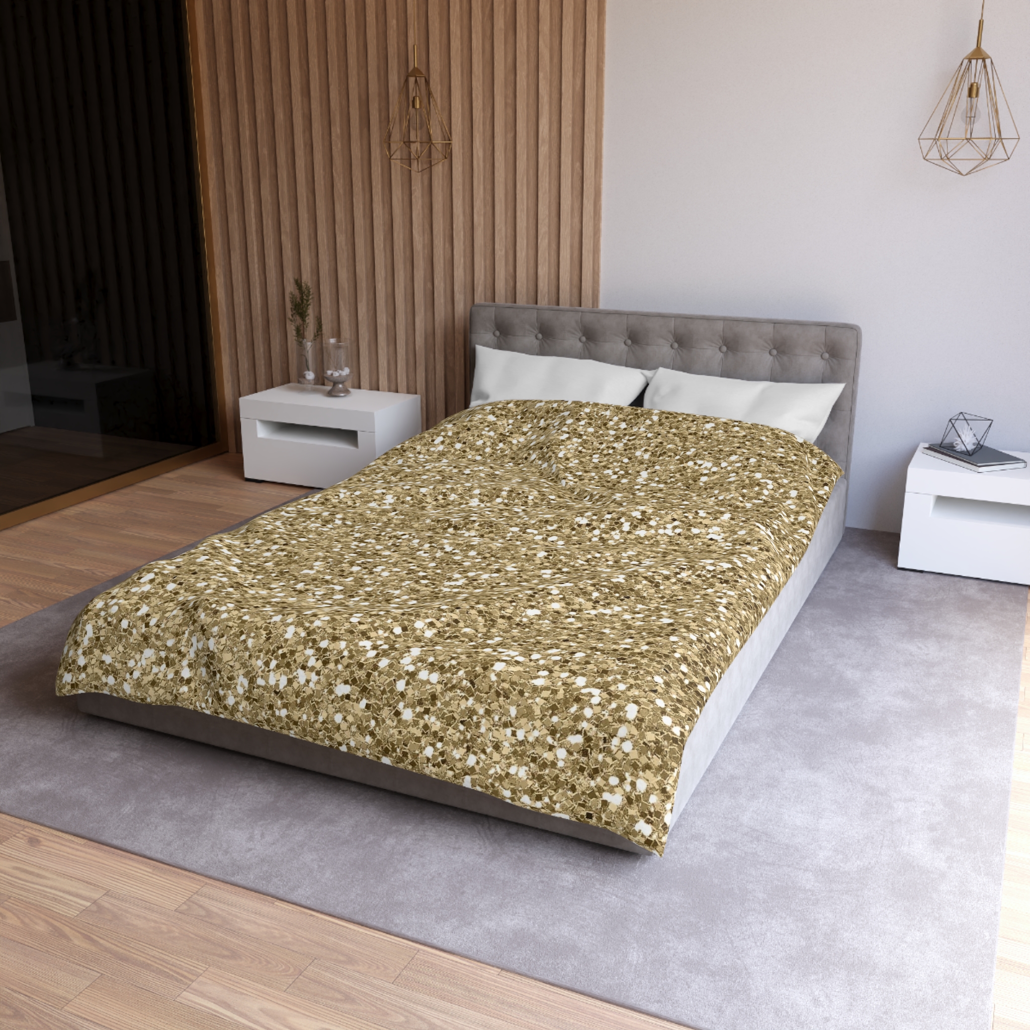 Gold Glitter Microfiber Duvet Cover — Sparkling Metallic Bedding - Image 24