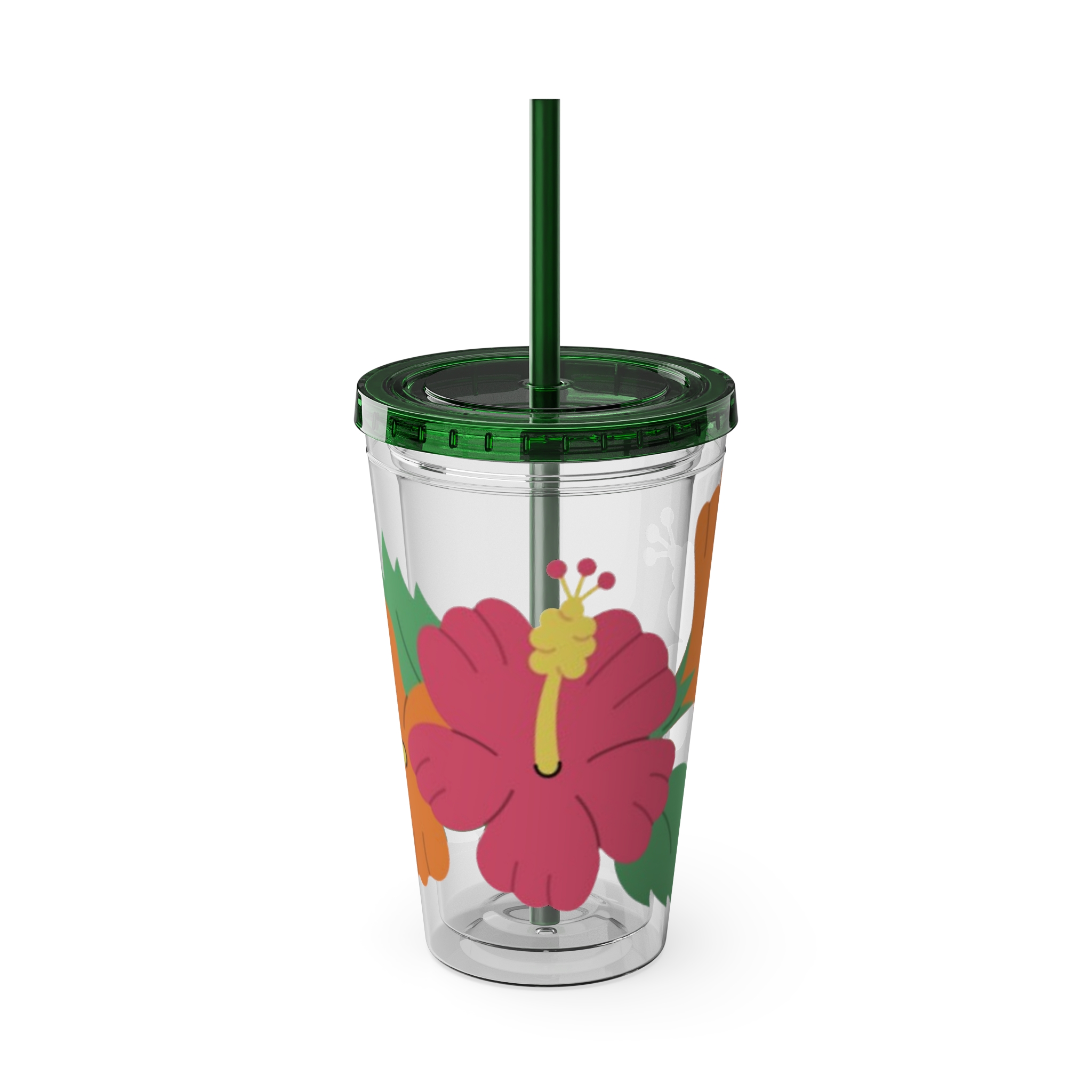 Tropical Hibiscus Sunsplash Tumbler with Straw | 16oz - Image 21