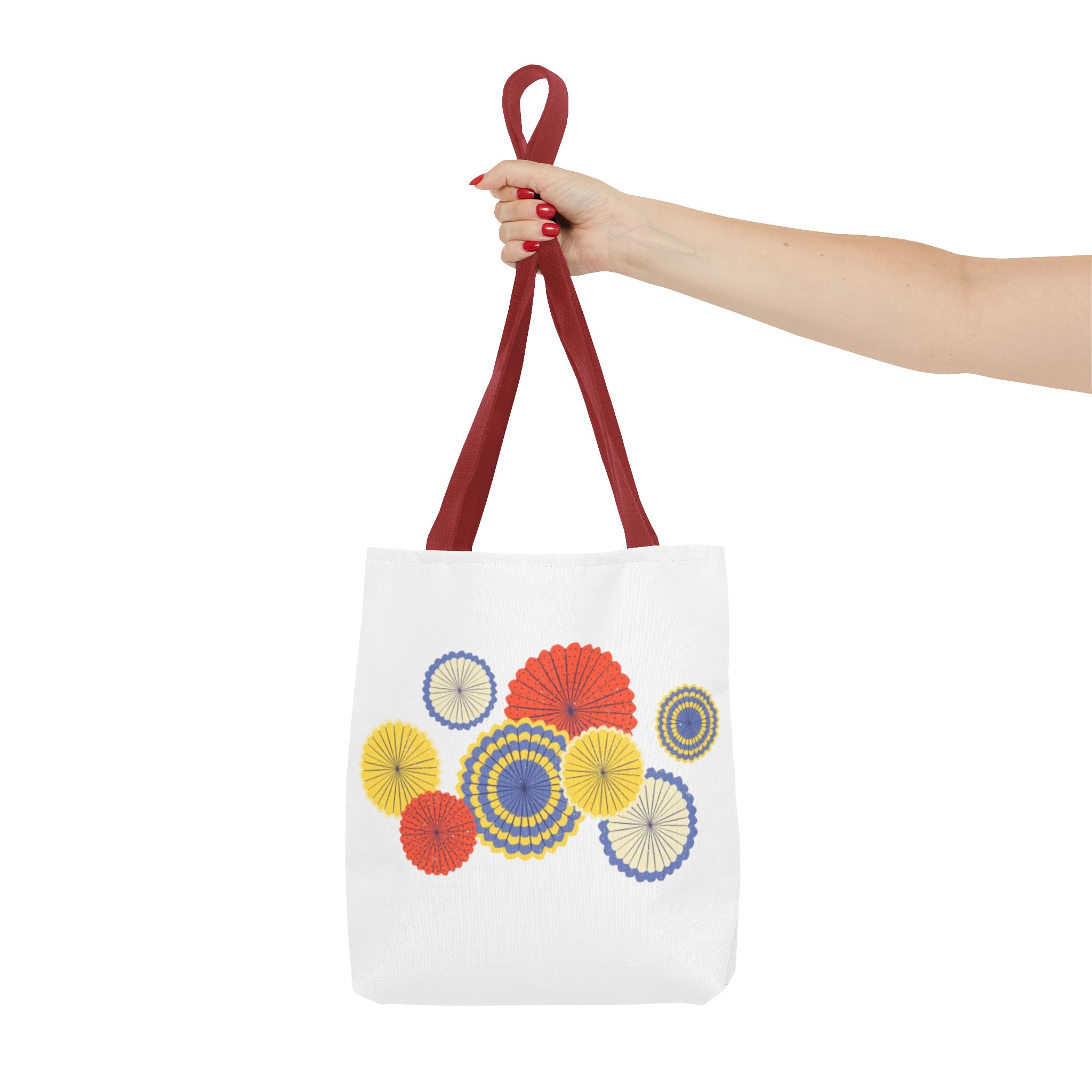 Floral Paper Fans Tote Bag — Colorful Retro Sunburst Design - Image 20