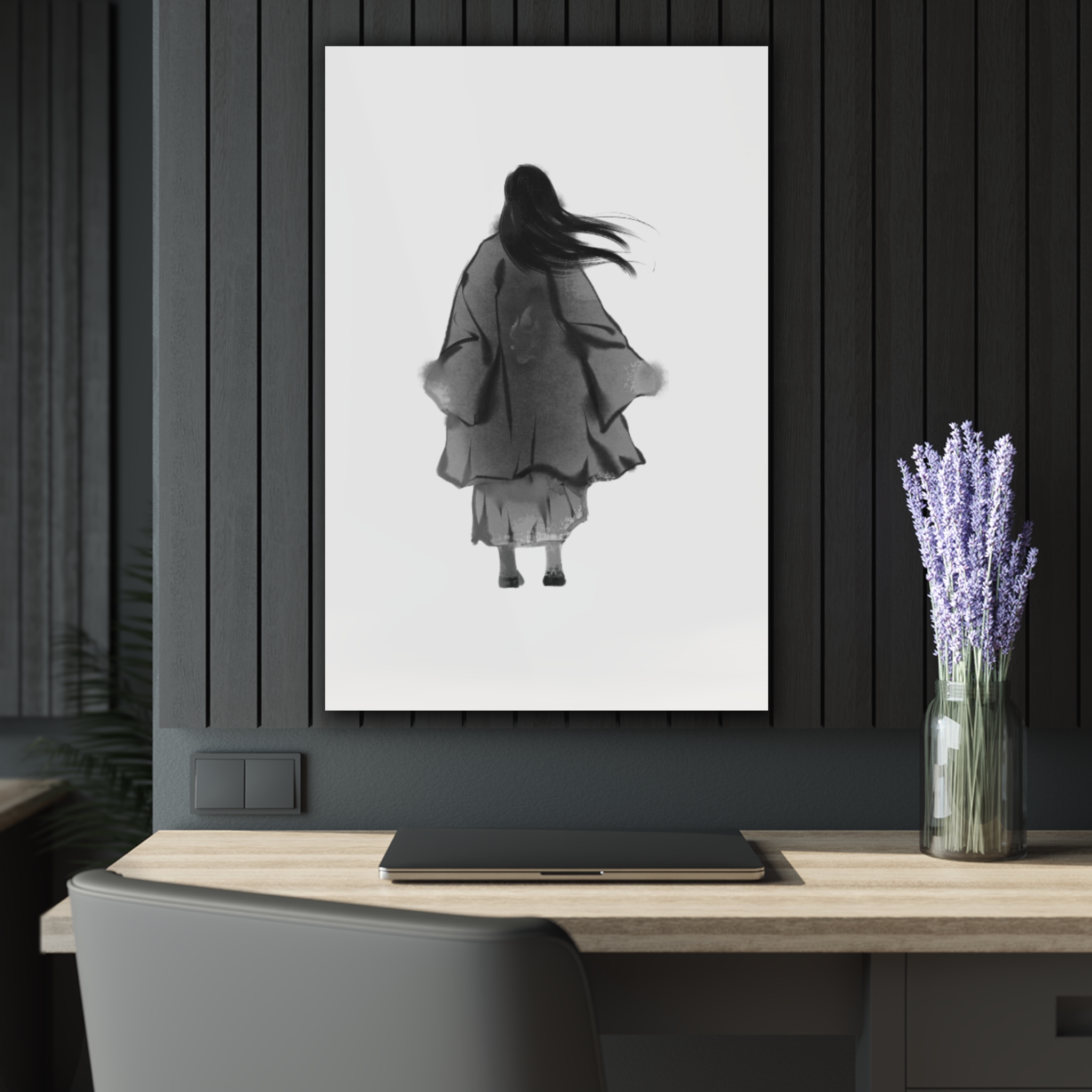 Acrylic Print — Minimalist Monochrome Woman Silhouette (French Cleat Hanging) - Image 20